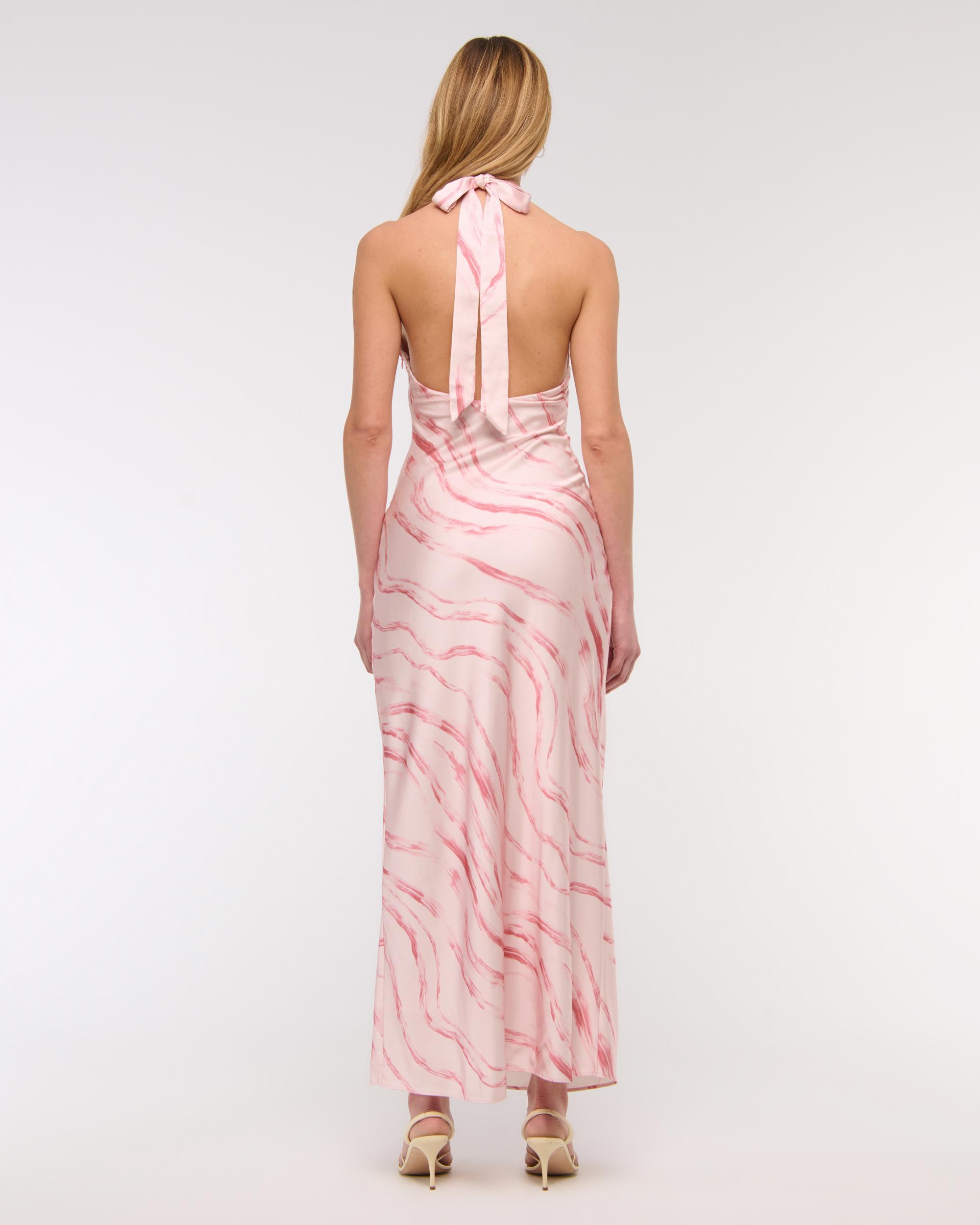 The A&F Julia Slip Halter Maxi Dress Product Image