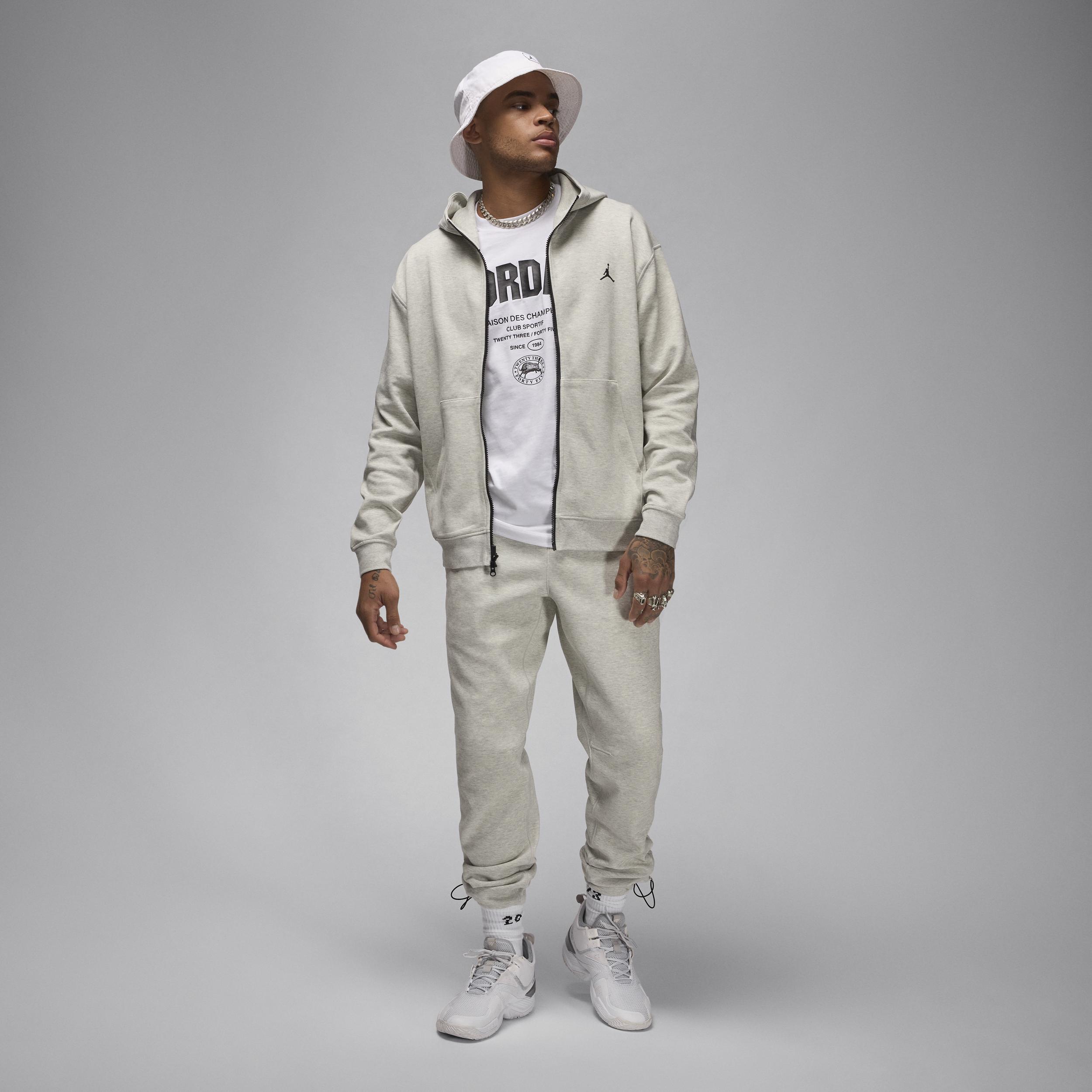 Jordan Mens Jordan Dri-FIT Sport Hoop Fleece Full-Zip - Mens Grey/Black Product Image