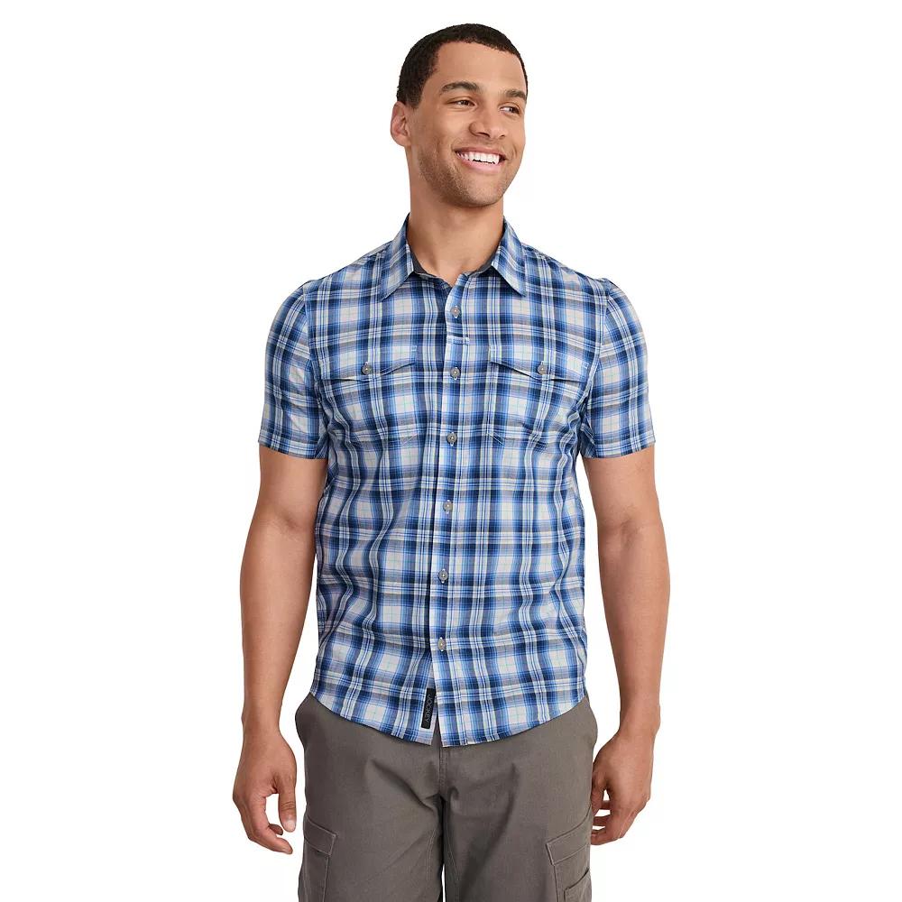 Men's Jockey Outdoors™ by Luke Bryan Short Sleeve Utility Shirt, Size: Large, Plaid Marina Product Image