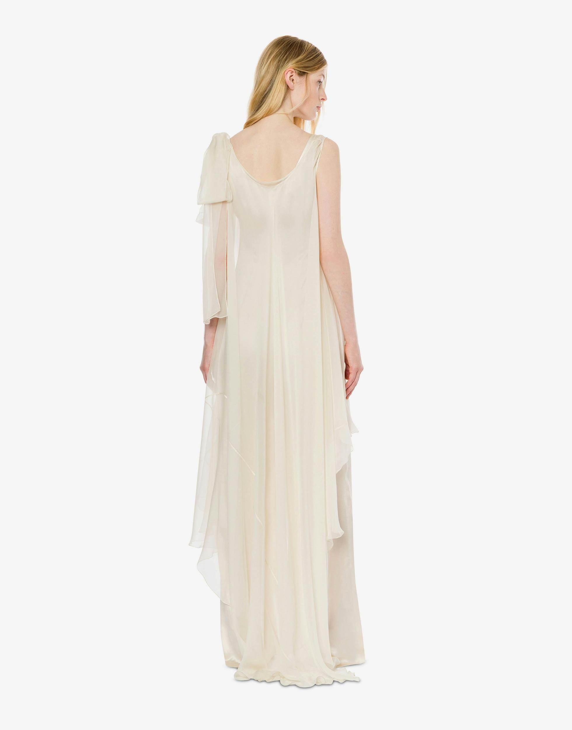 Satin jumpsuit with chiffon cape Product Image