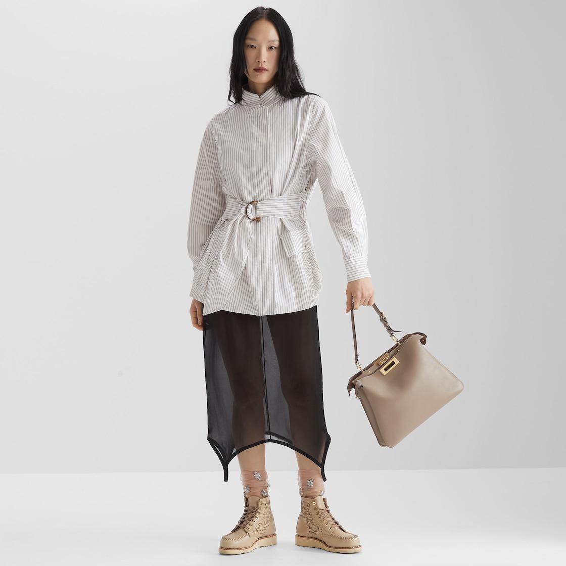 Peekaboo Soft MediumDove gray leather bag Product Image