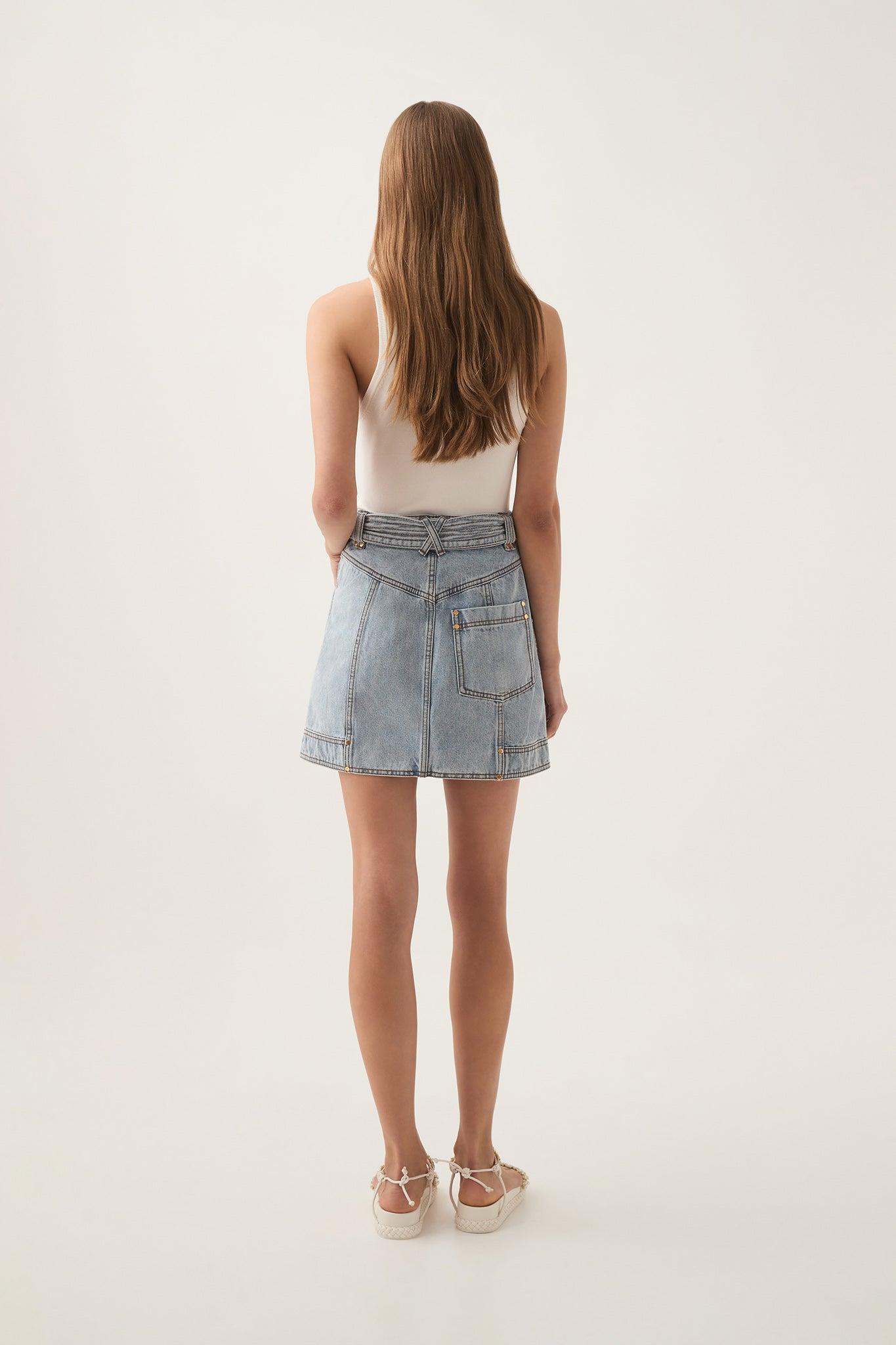 Ray Denim Mini Skirt Product Image