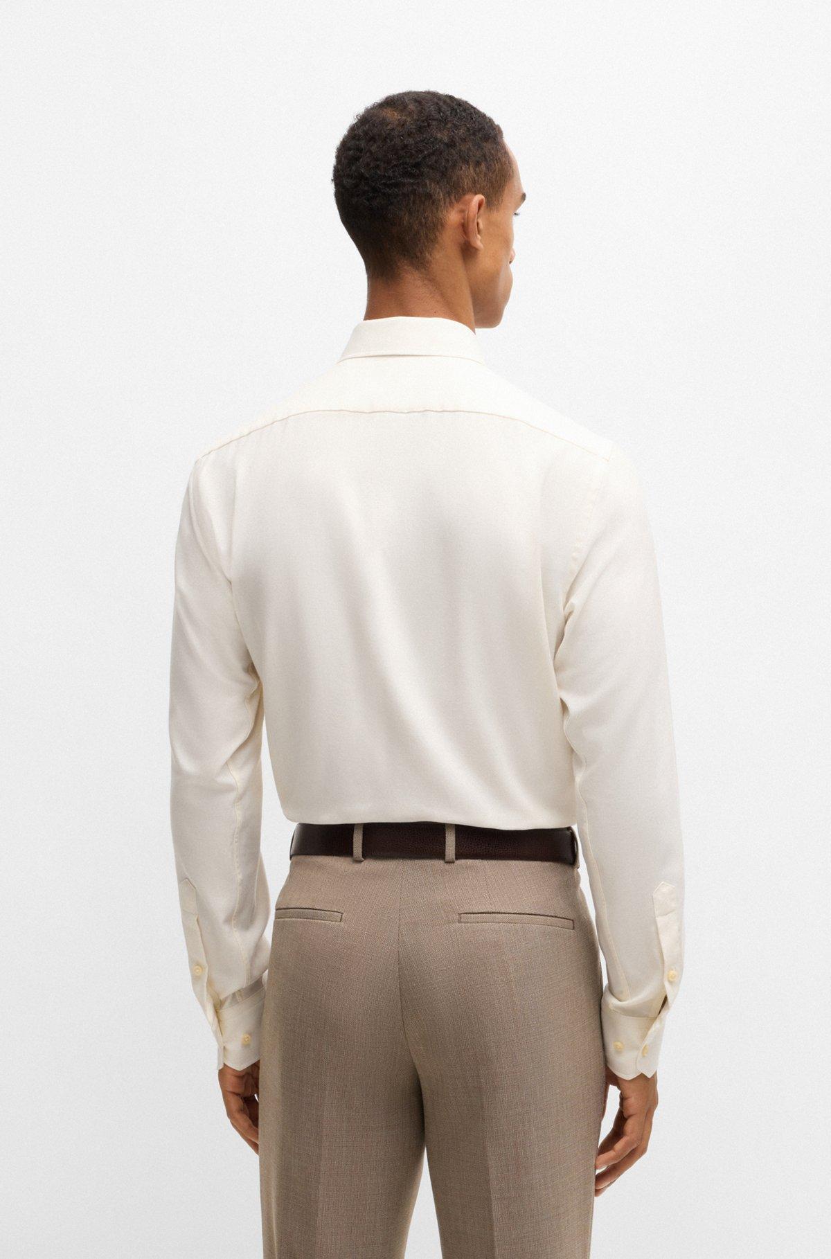 Regular-fit shirt in cotton-cashmere twill Product Image