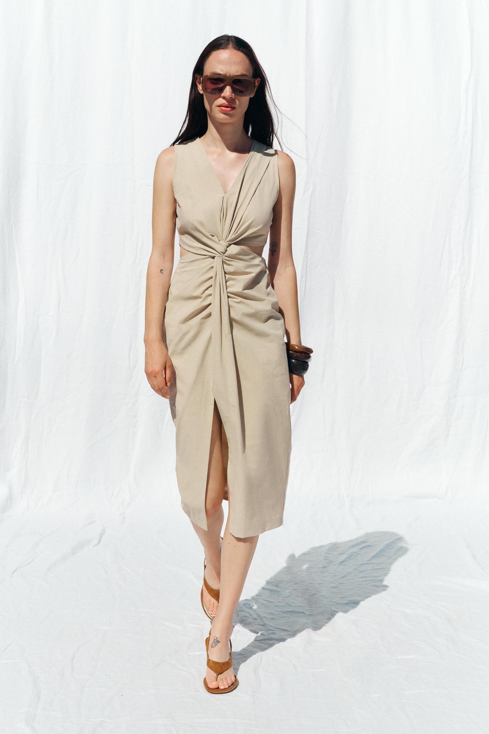 CUT OUT KNOT MIDI DRESS Product Image