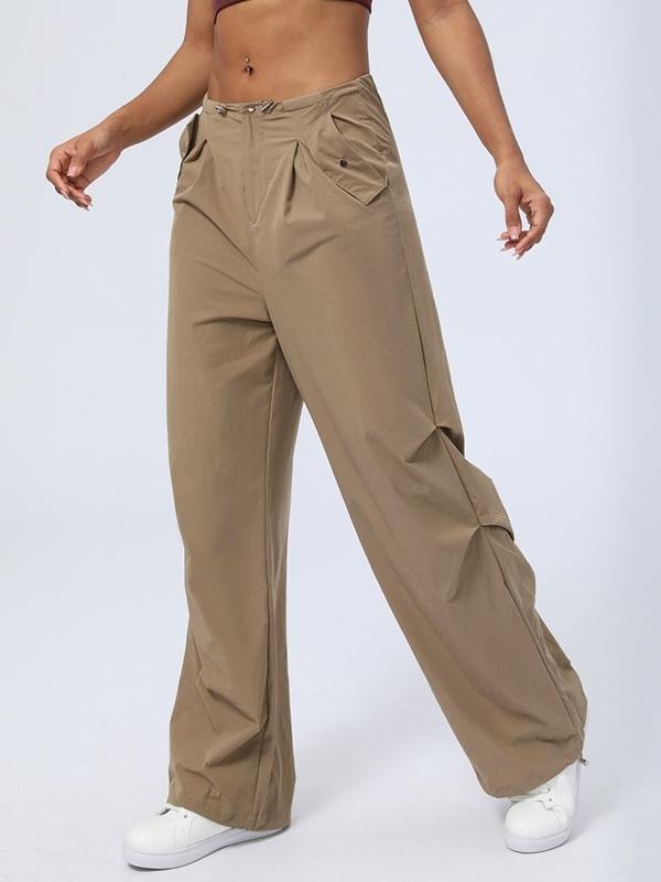 Drawstring Bound Feet Ruched Cargo Pants Product Image