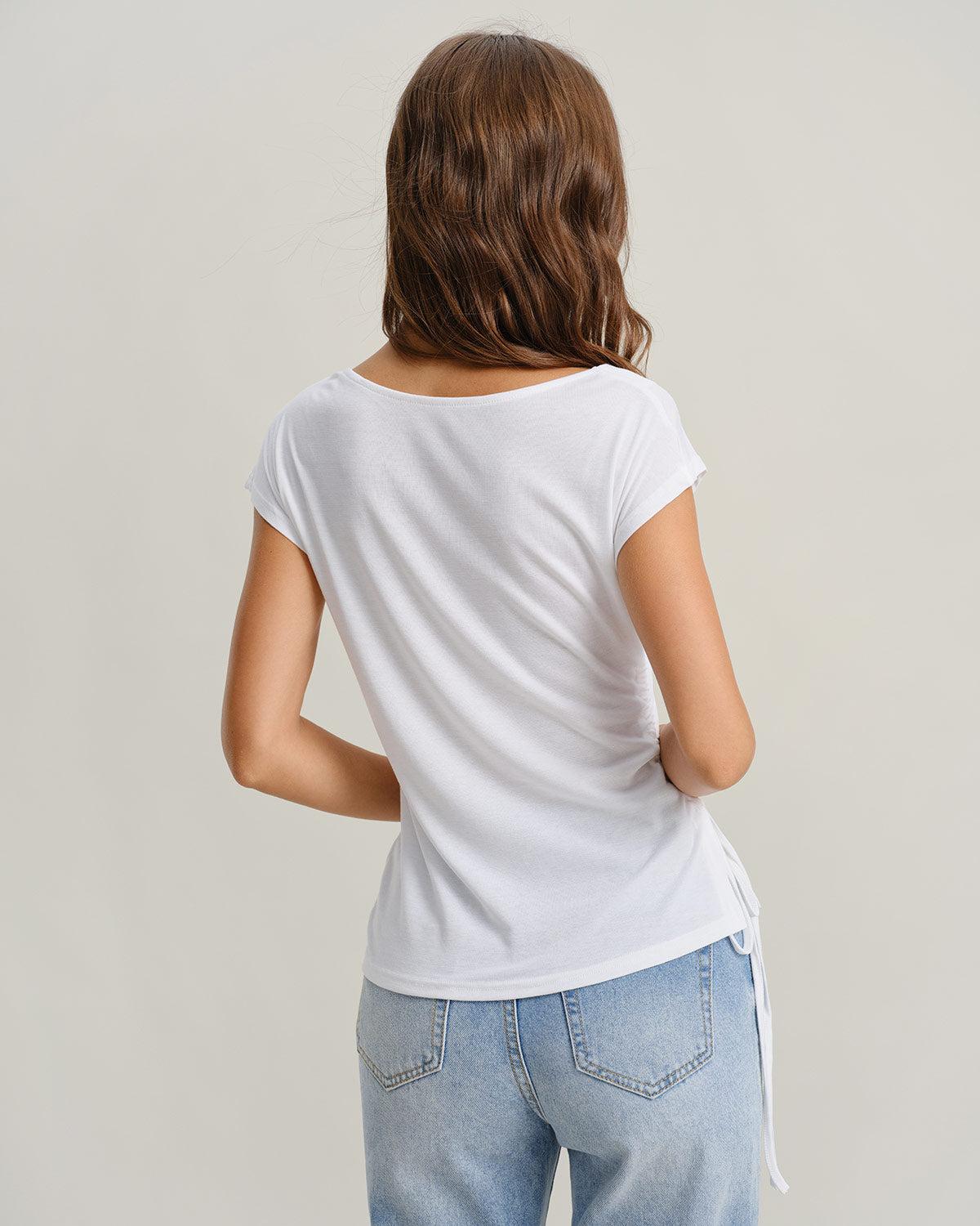 White Cut Out T-shirt Product Image