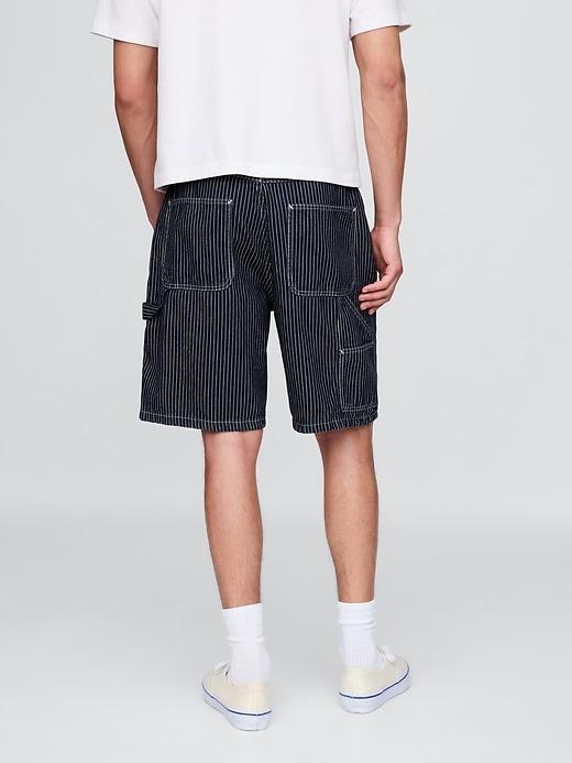 '90s Loose Denim Stripe Carpenter Shorts Product Image