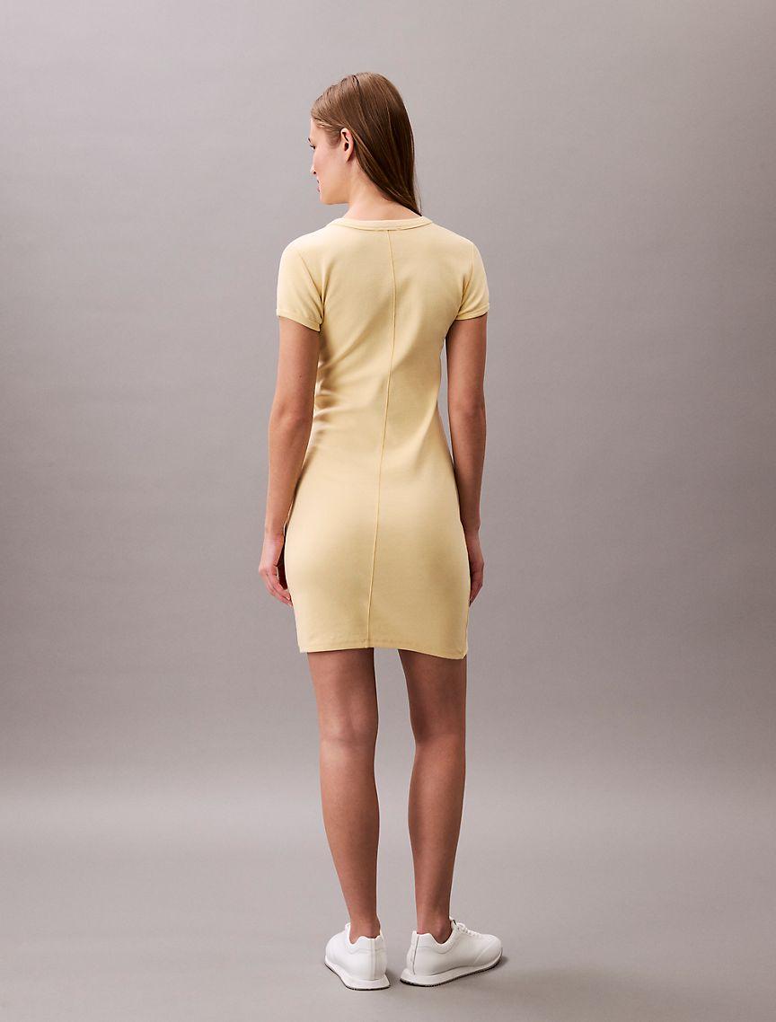Cotton Contour Rib Monogram Logo Mini Dress Product Image
