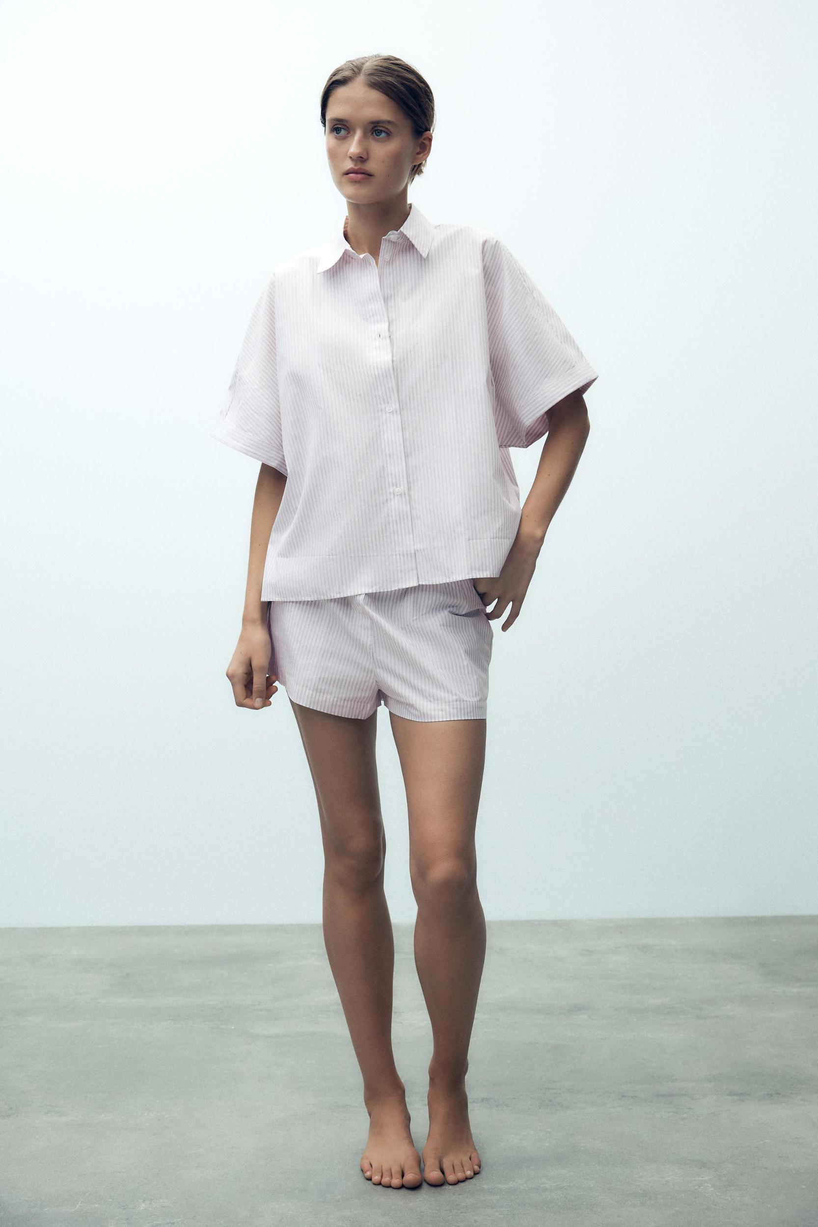 STRIPED PAJAMA SHORTS Product Image