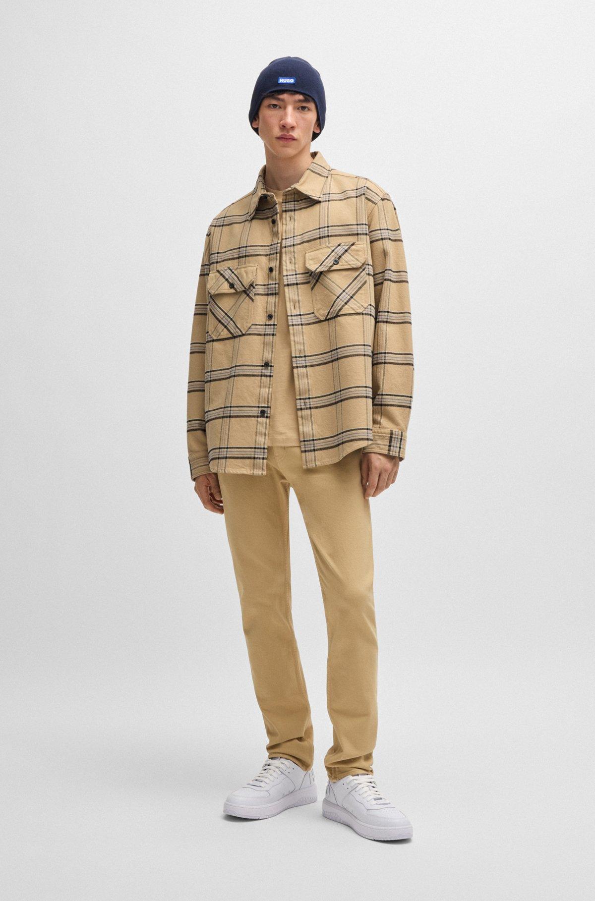 Oversize-fit shirt in checked cotton twill Product Image