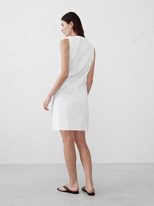 Square-Neck Linen-Blend Mini Dress Product Image
