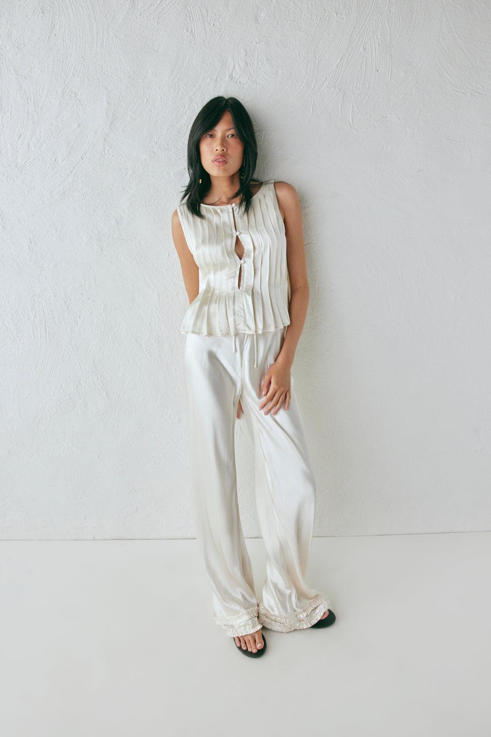 Eva Satin Top Cream Product Image