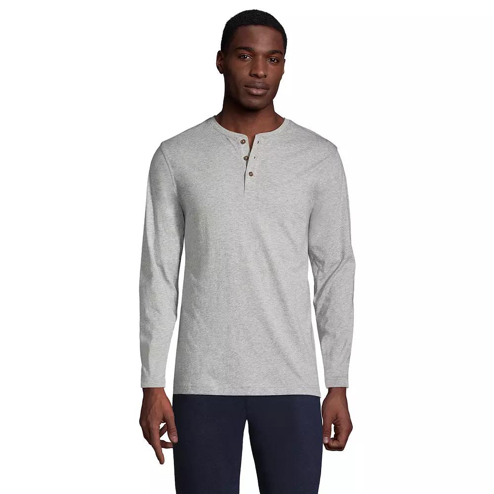 Big & Tall Lands' End Classic-Fit Supima Jersey Henley, Men's,  Product Image