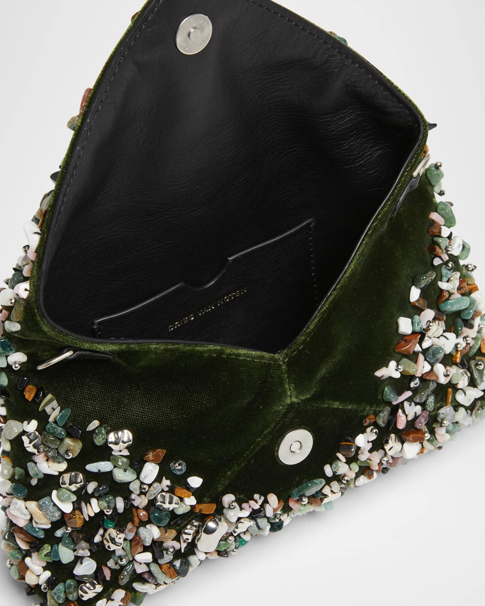 Stone-Embellished Envelope Clutch Bag Product Image