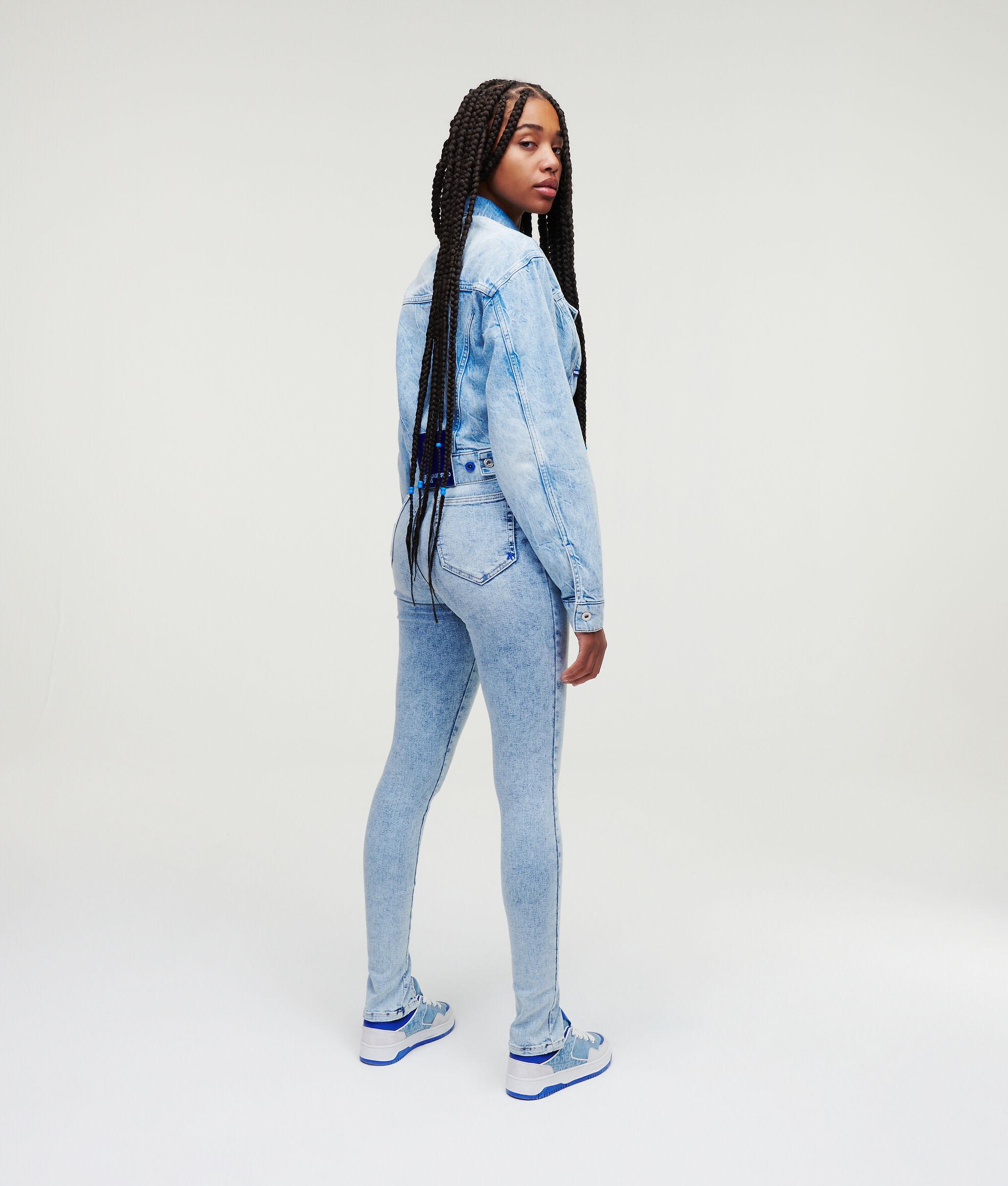 FRONT SEAM SKINNY JEANS WITH SPLIT HEM Product Image