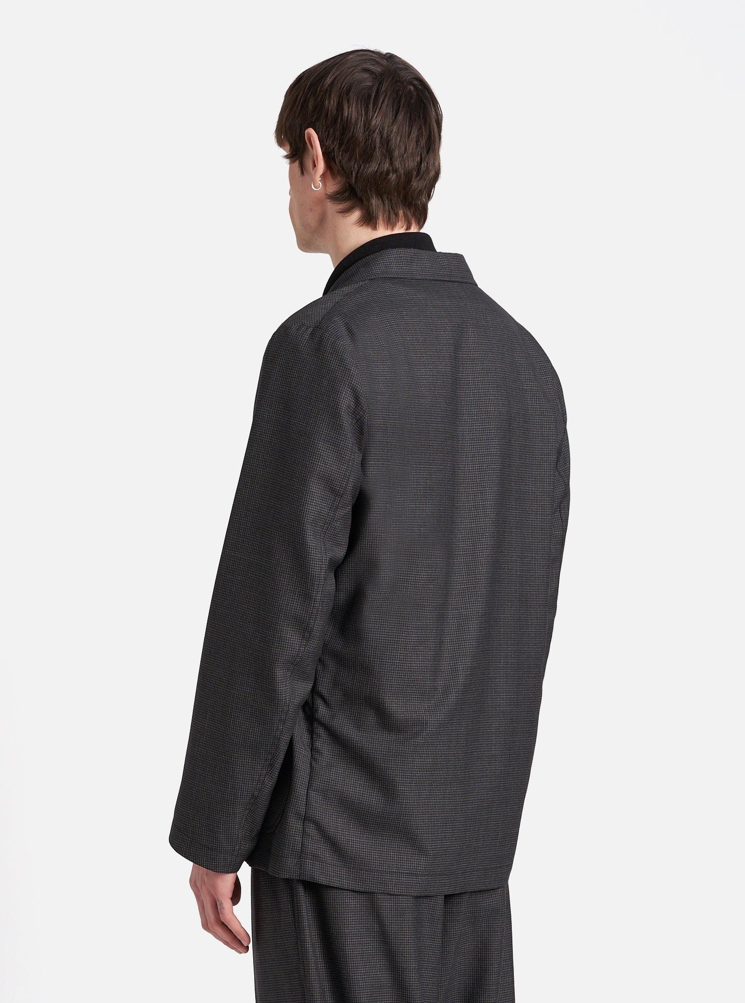 Black Mini Check Three Button Jacket Product Image