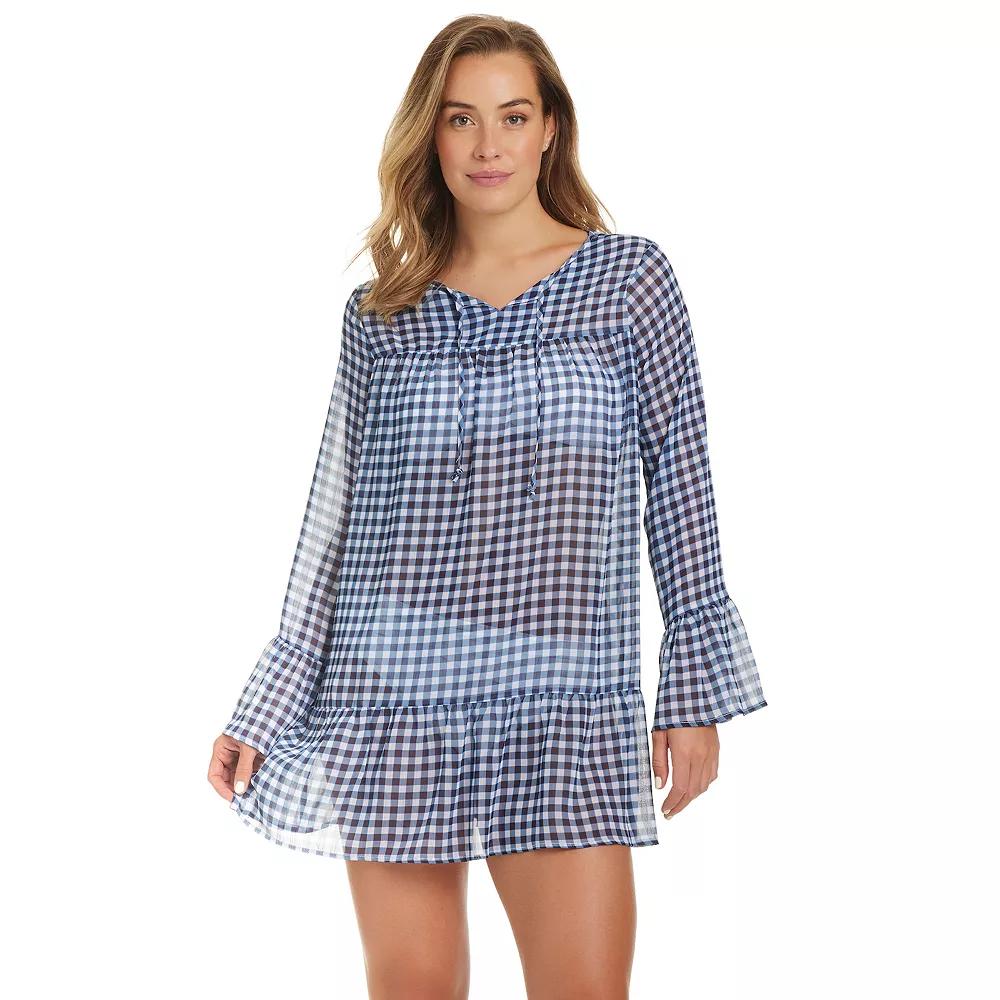 Women's Draper James Cover Up Dress, Size: Medium, Blue Gingham Product Image