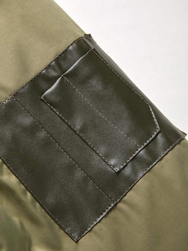 Men's Vintage Fake Two Piece Splice Bomber Jacket Product Image