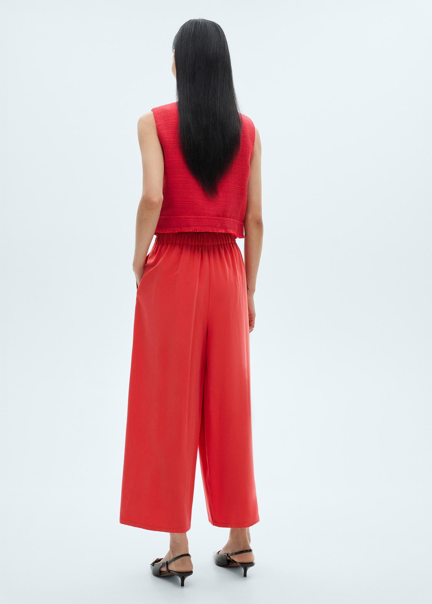 Wide-leg pleated pants - Women | MANGO USA Product Image