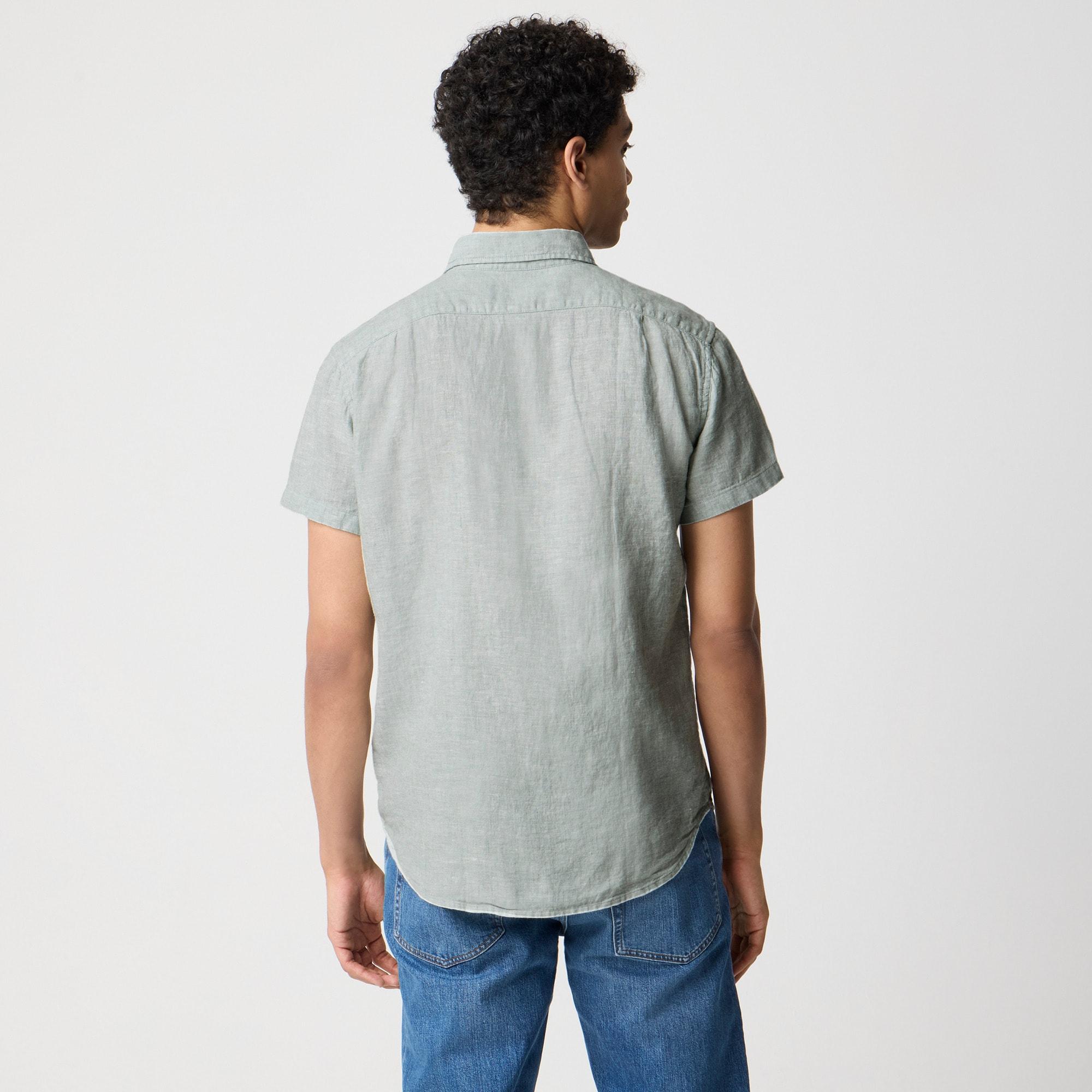 Short-sleeve linen-blend shirt Product Image
