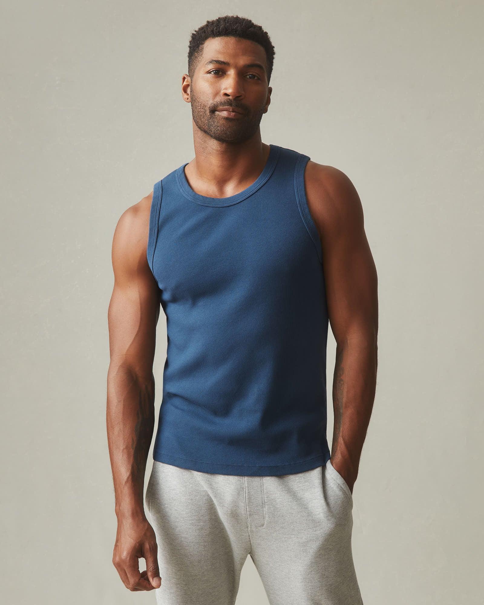 Men's Rib Tank - Marine Navy Product Image