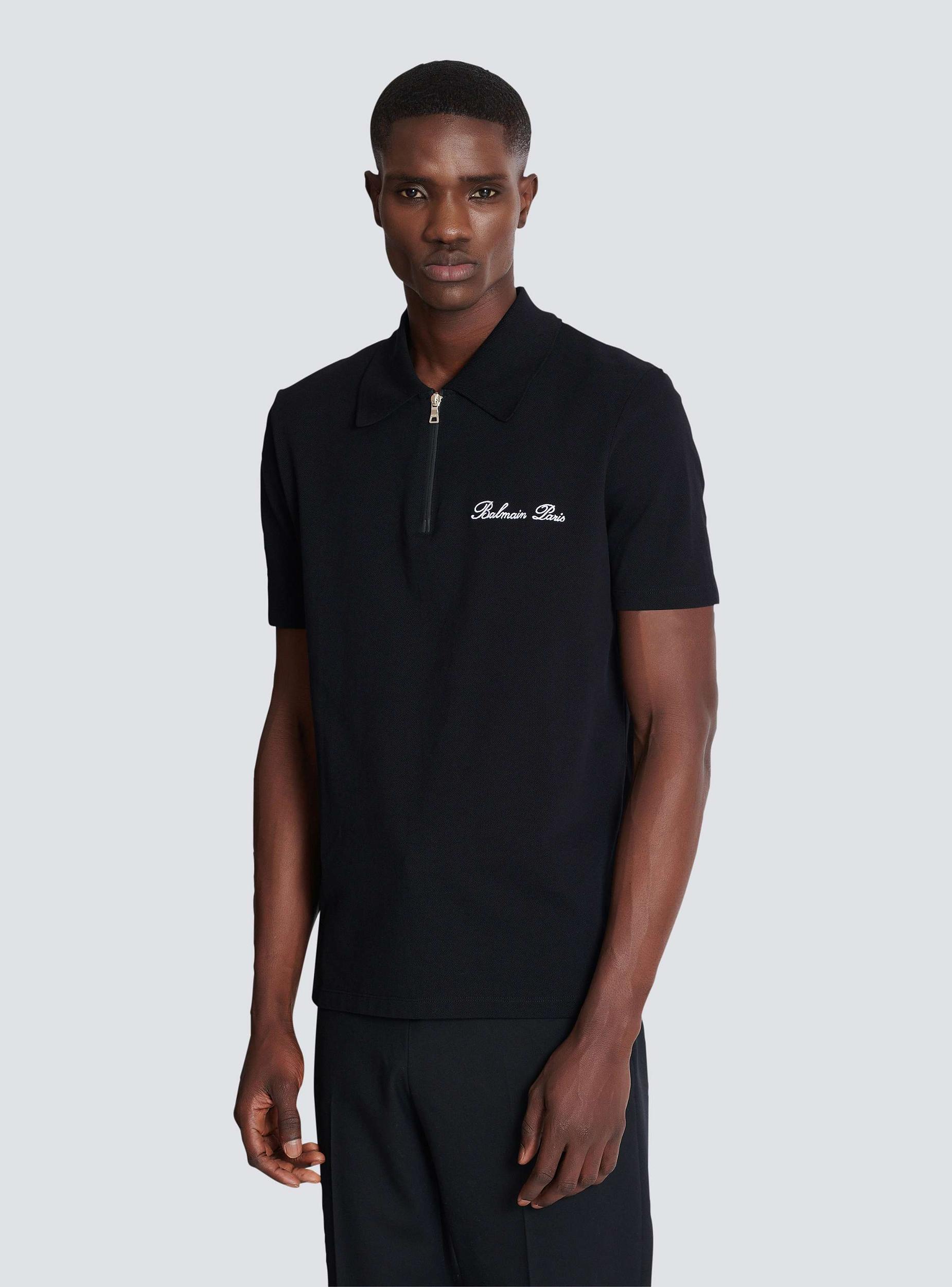 Short-sleeved polo shirt with embroidery Product Image