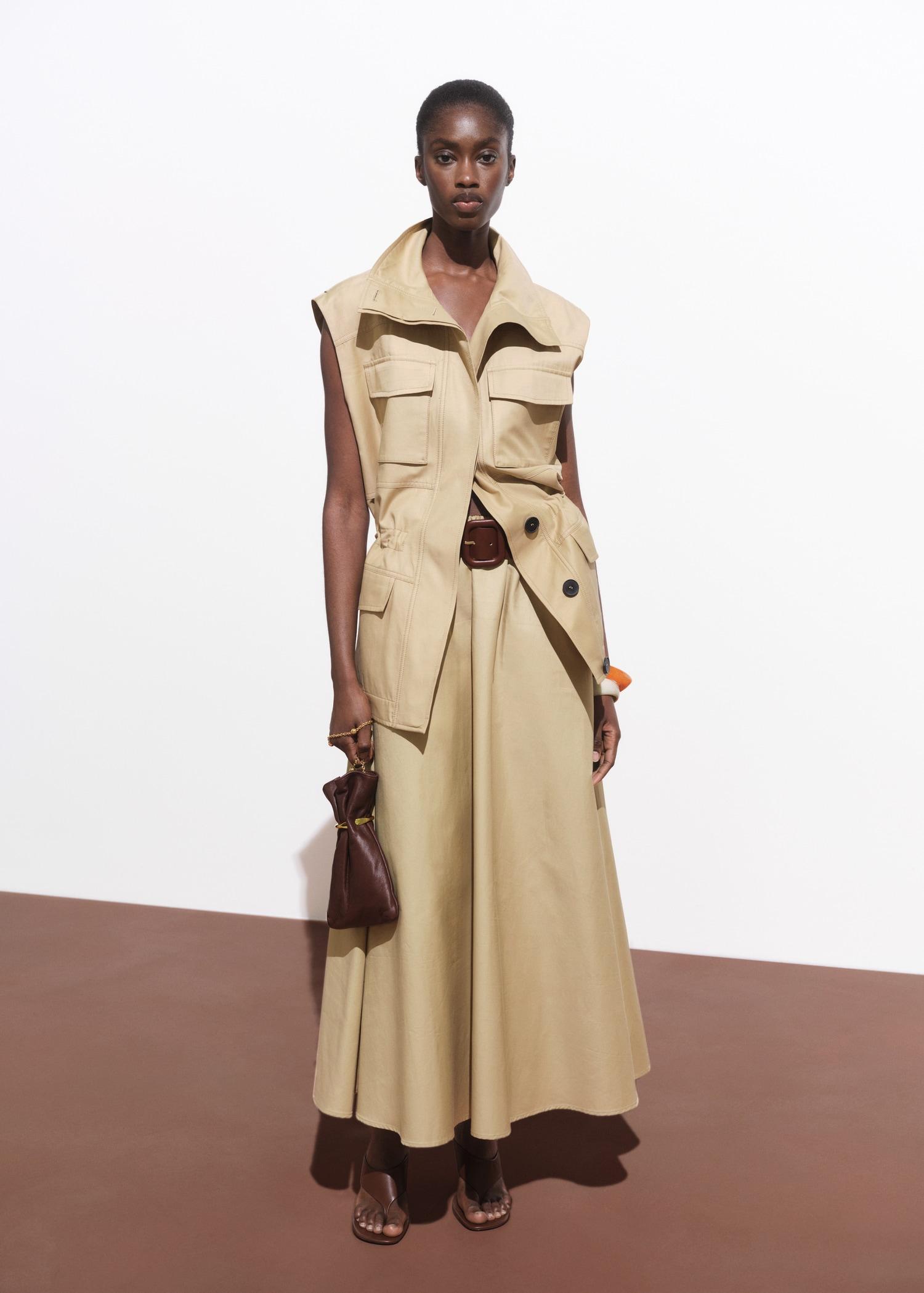 Oversized waistcoat with cargo pockets - Women | MANGO USA Product Image