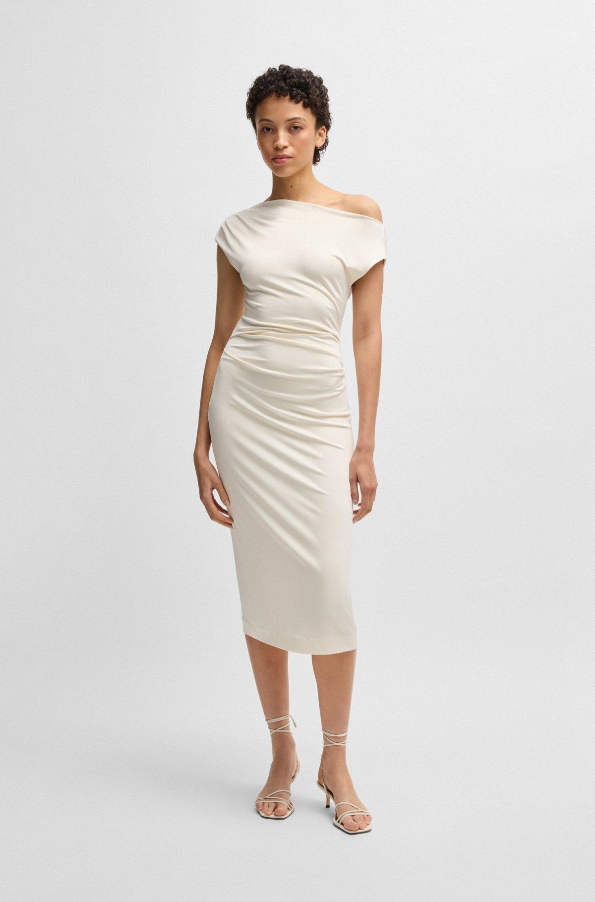 Stretch-jersey dress with off-the-shoulder neckline Product Image