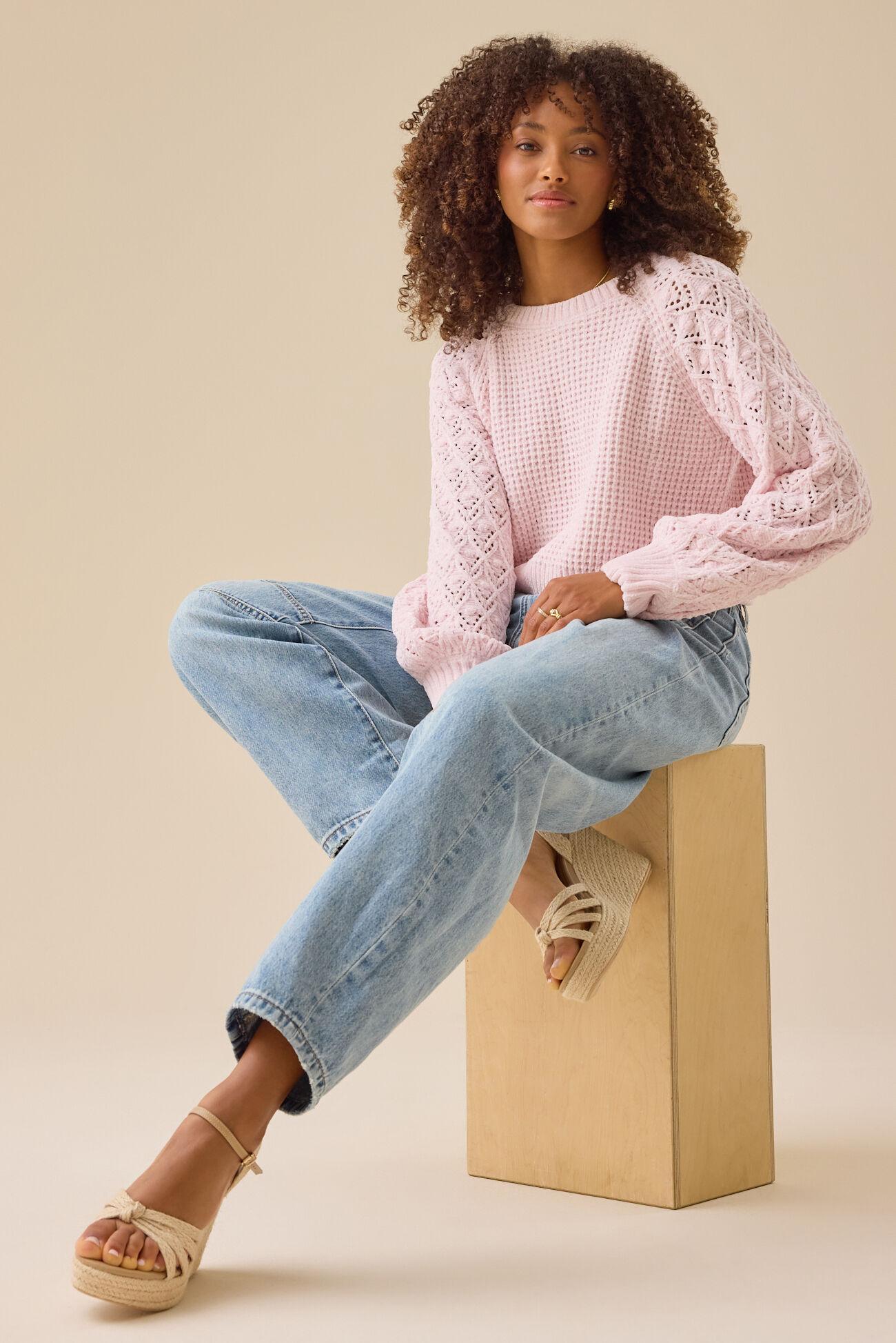 Hailey Chenille Pointelle Sweater Product Image