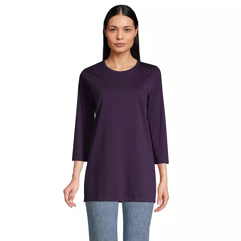 Women's Lands' End Supima Cotton Crewneck Tunic, Size: XL, Fresh Ivory Product Image