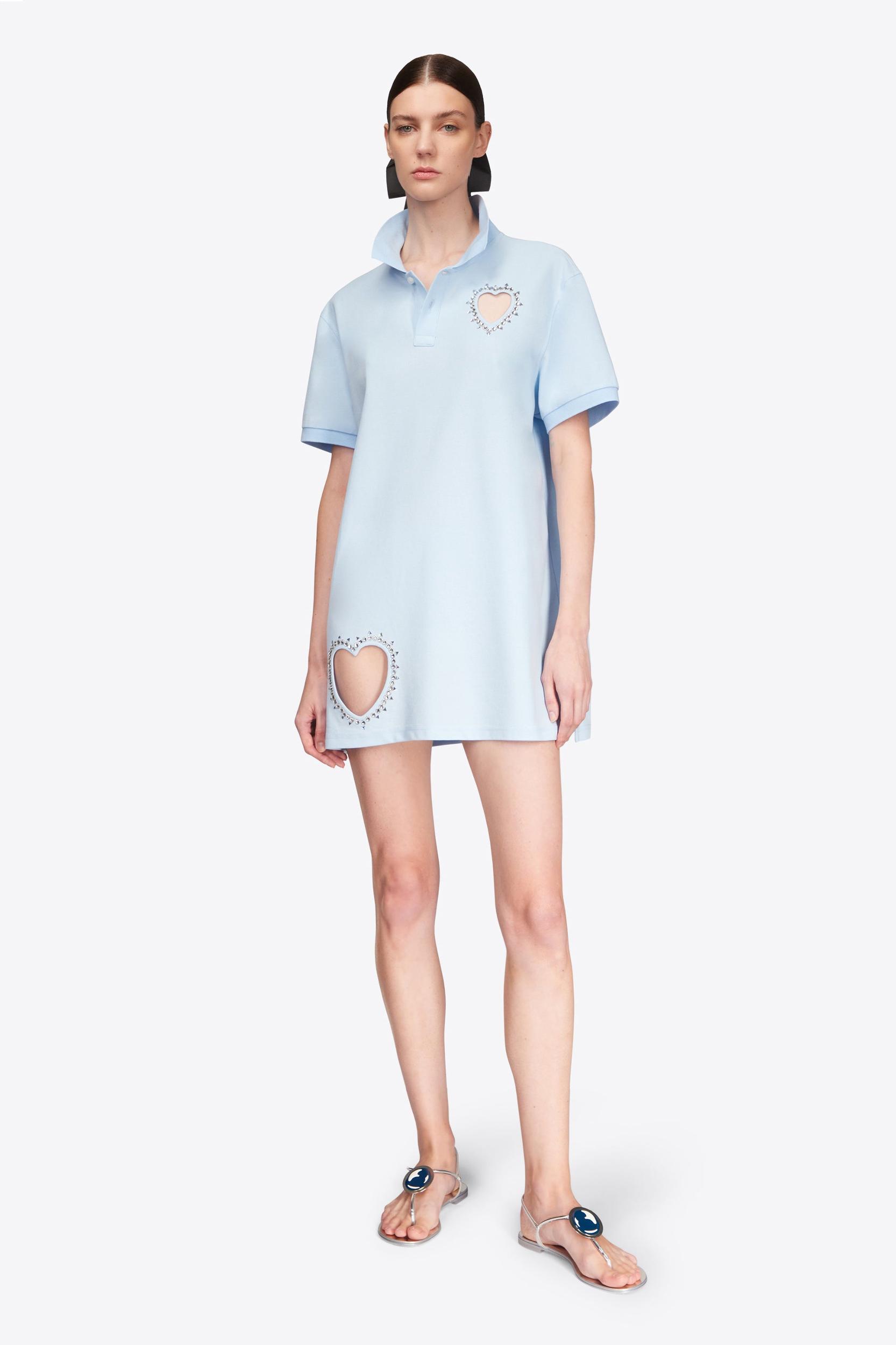 Crystal Heart Cutout Polo Dress Product Image