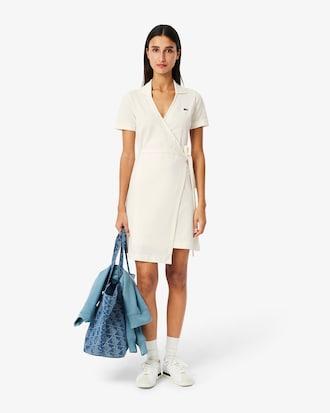 Stretch Mini Piqué Wrap Dress Product Image