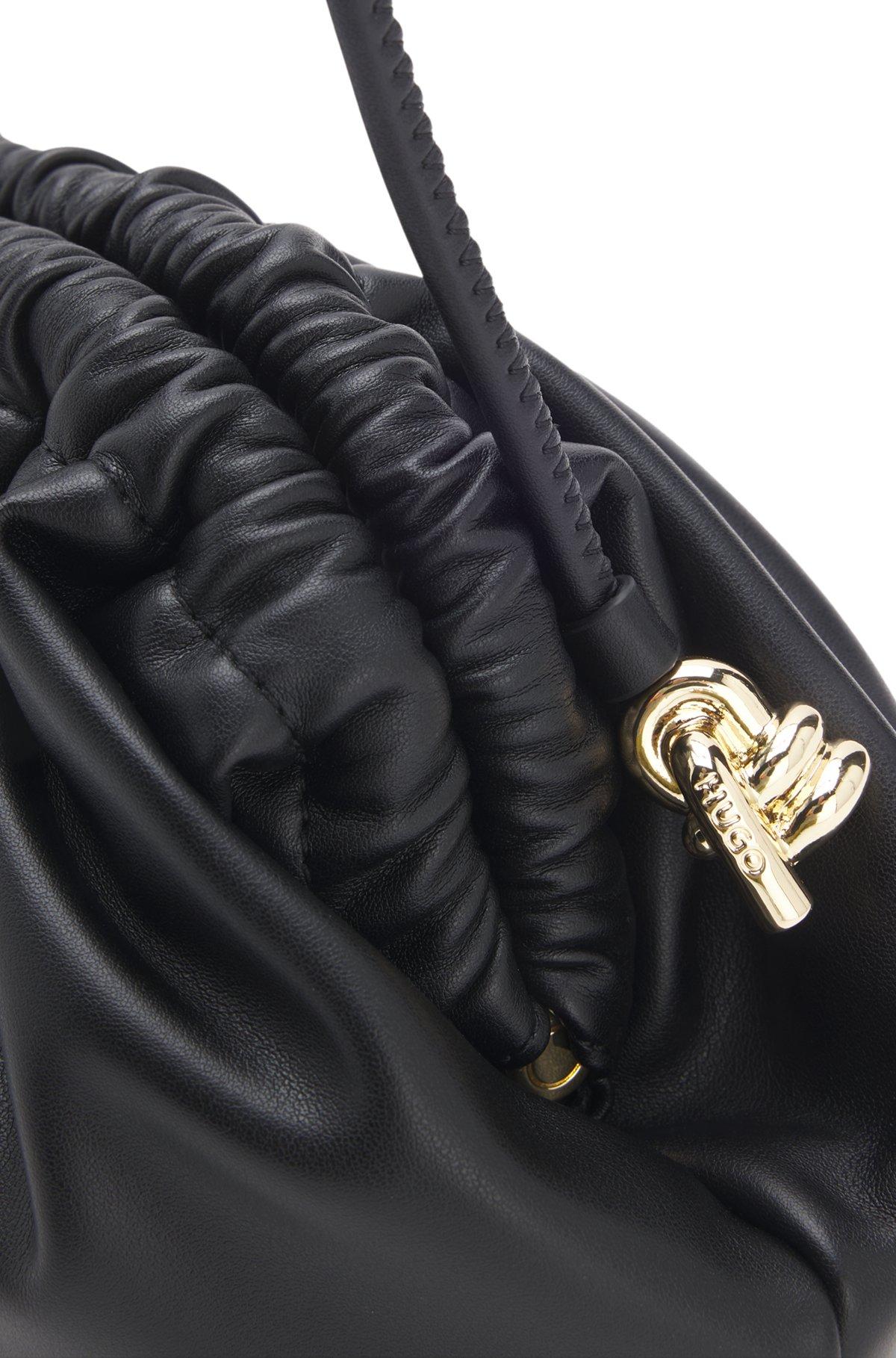 Ruched clutch bag with debossed logo Product Image