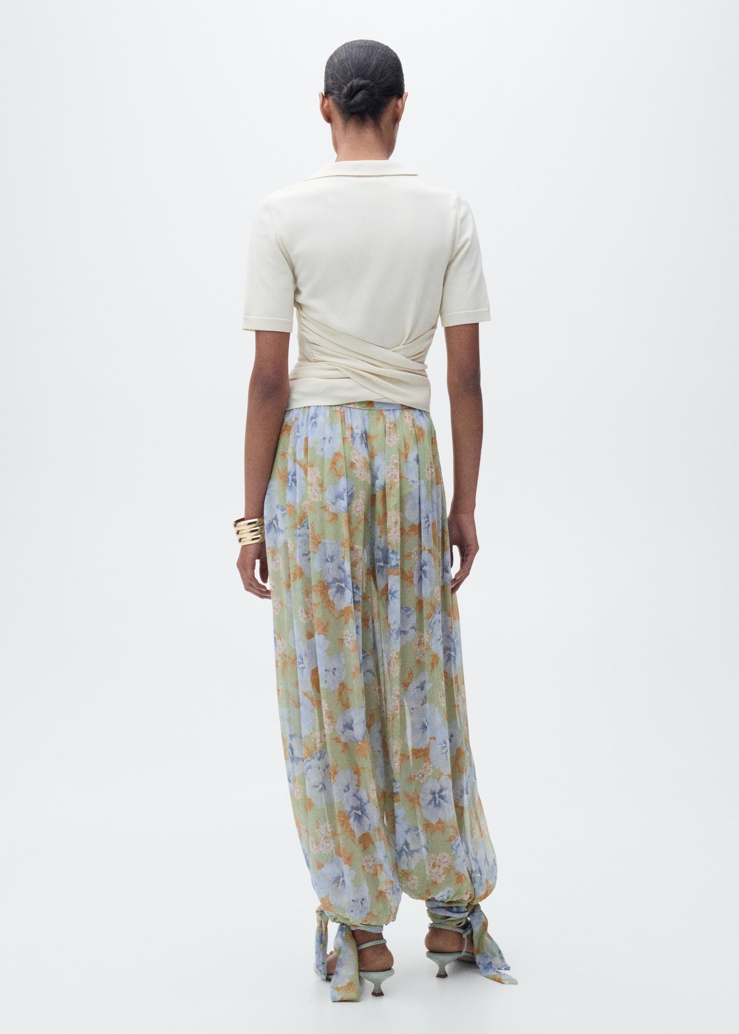 Floral-print balloon pants - Women | MANGO USA Product Image