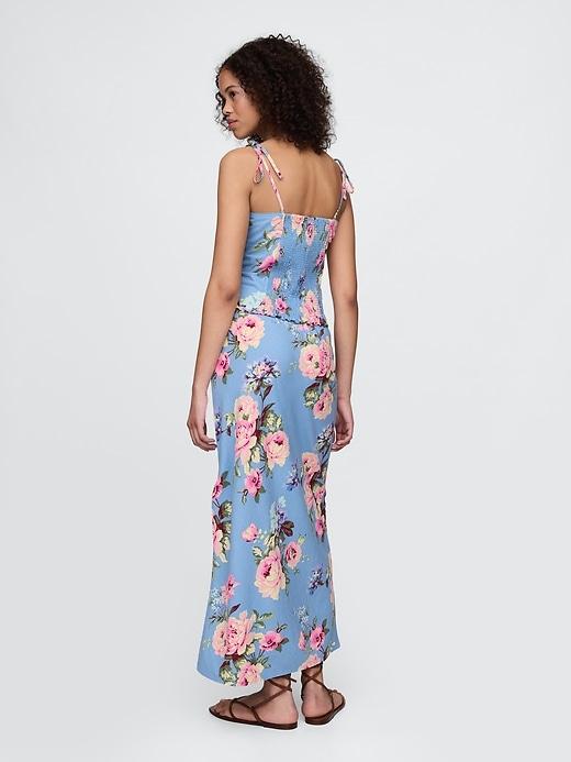 Linen-Blend Midi Skirt Product Image