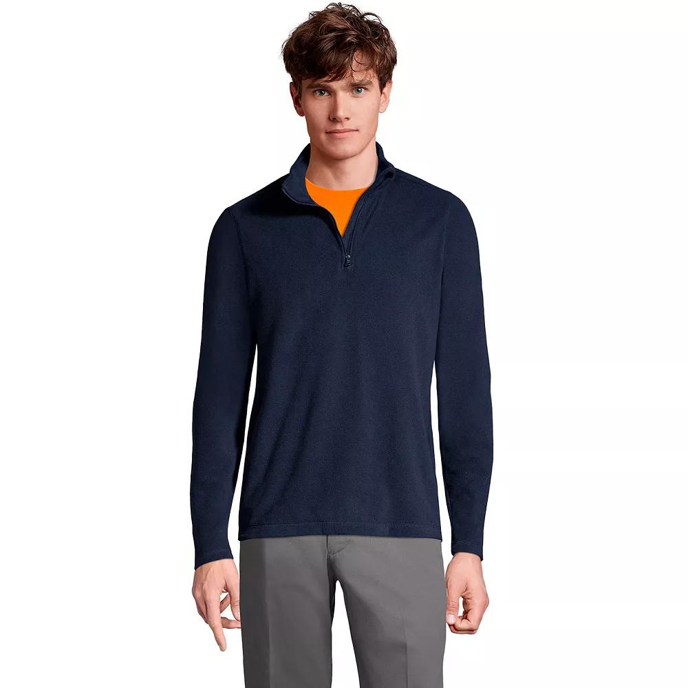 Men's Lands' End Lightweight Fleece Quarter Zip Pullover,  Product Image