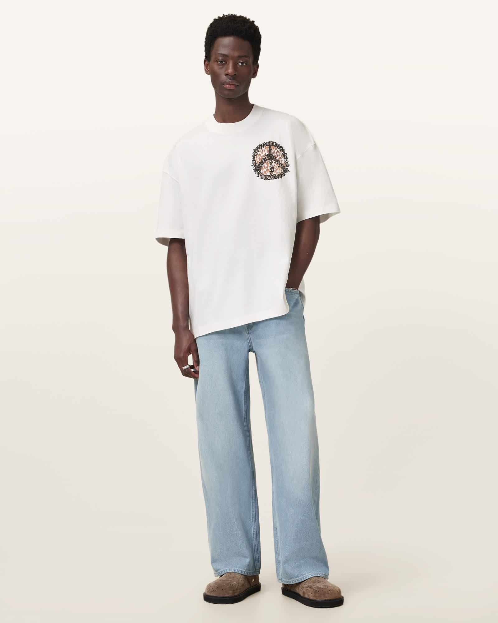 Incessant Leopard Logo Oversized T-Shirt Product Image