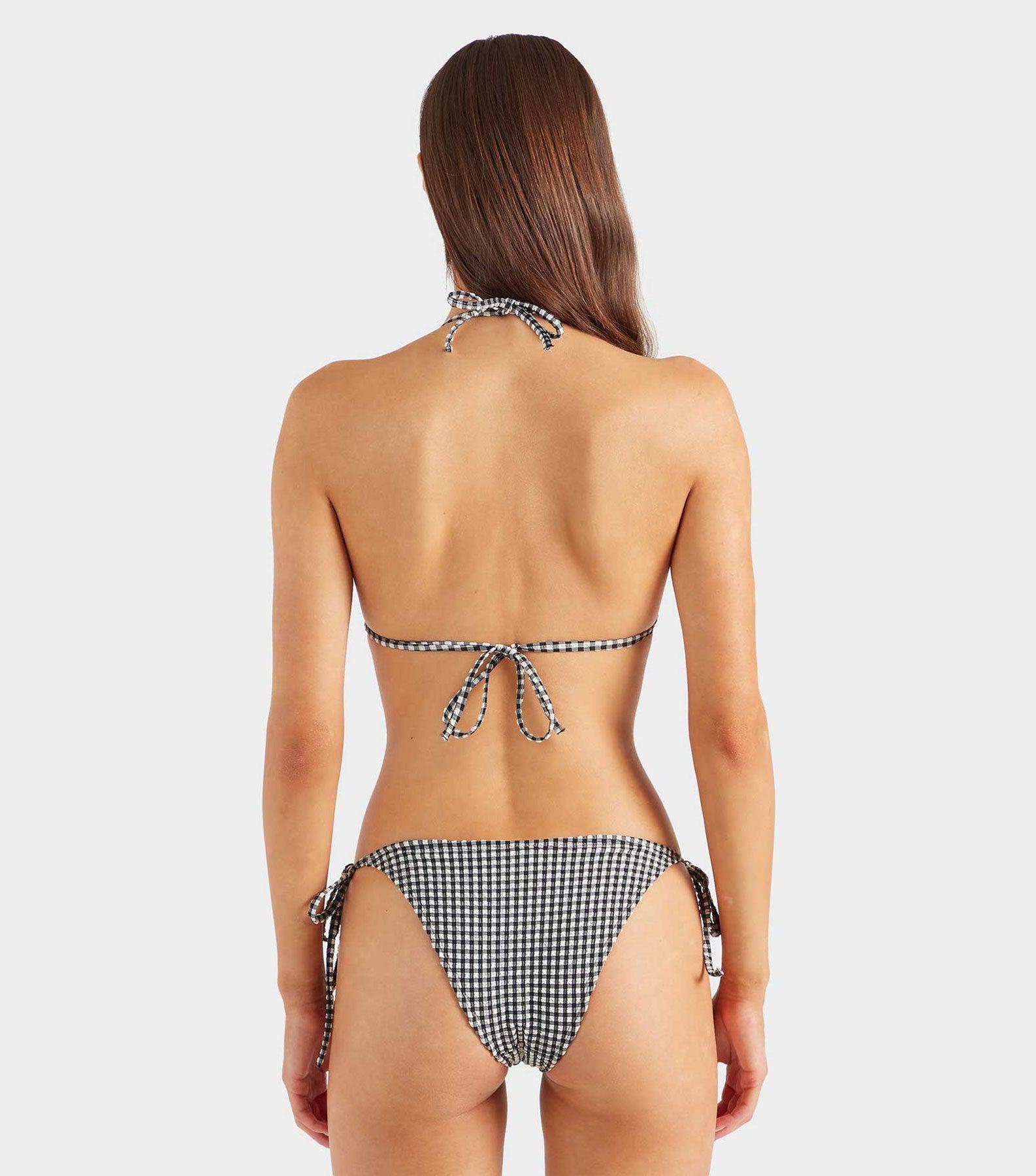 Gingham Seersucker Sabrina Bikini - Black Gingham Product Image