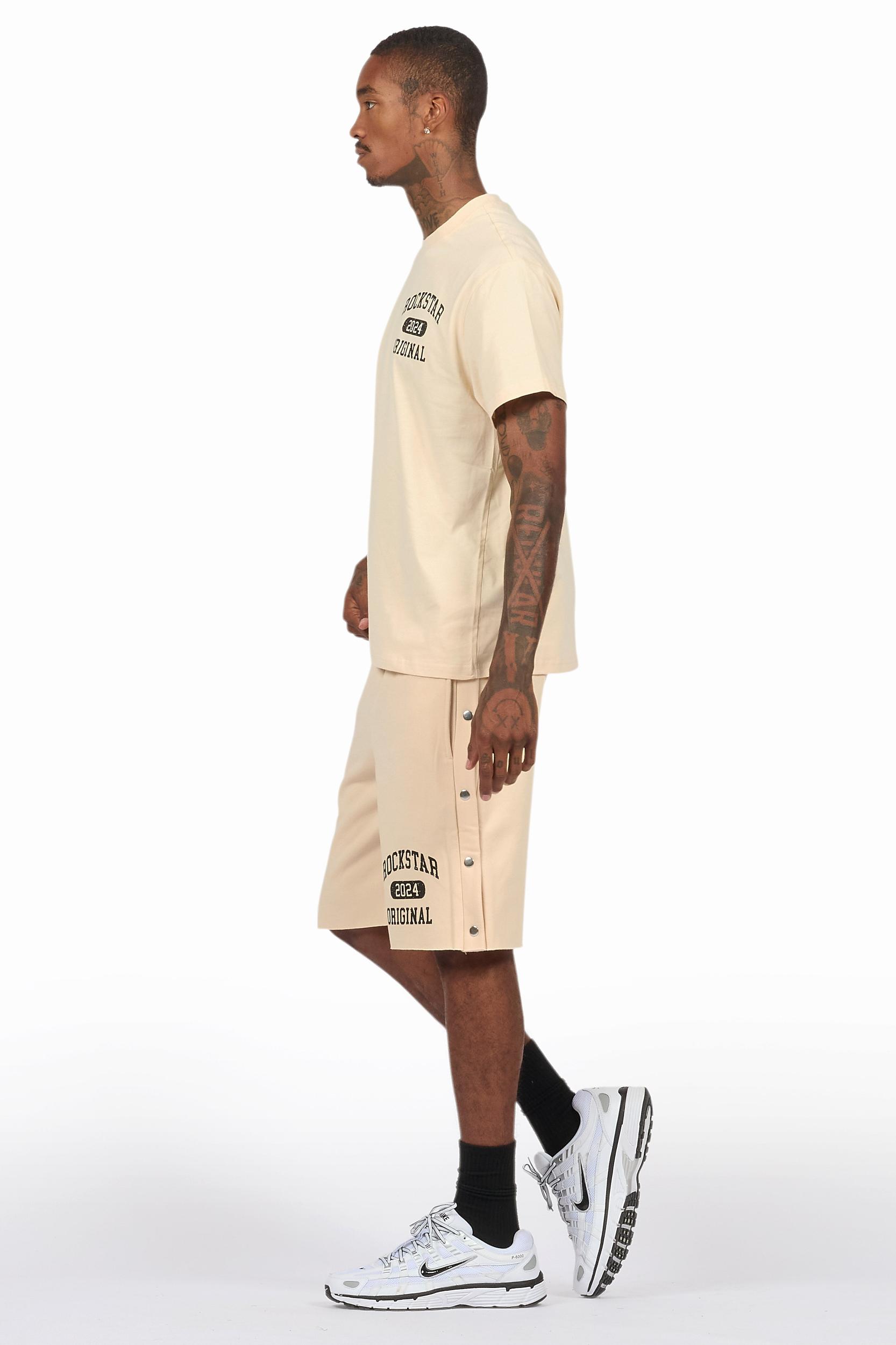 Lex Beige T-Shirt/Short Set Male Product Image