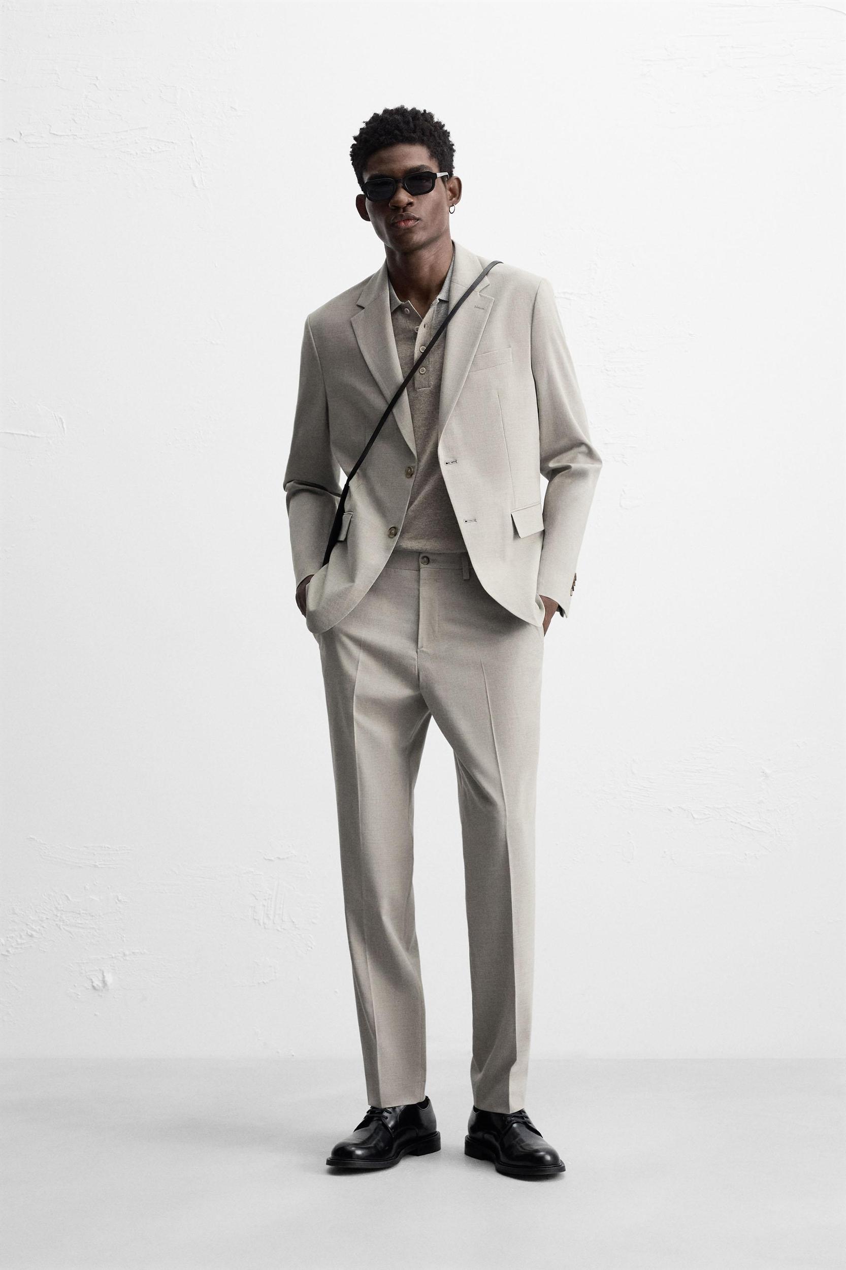 TEXTURED SUIT PANTS Product Image