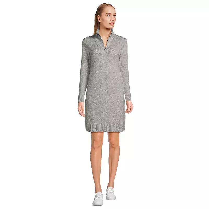Women's Lands' End Cozy Lofty Quarter Zip Sweater Dress,  Product Image