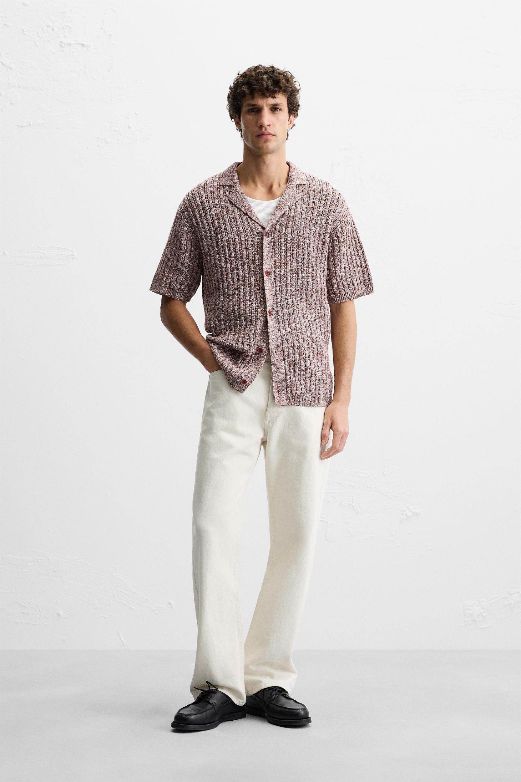 CONTRAST KNIT SHIRT Product Image