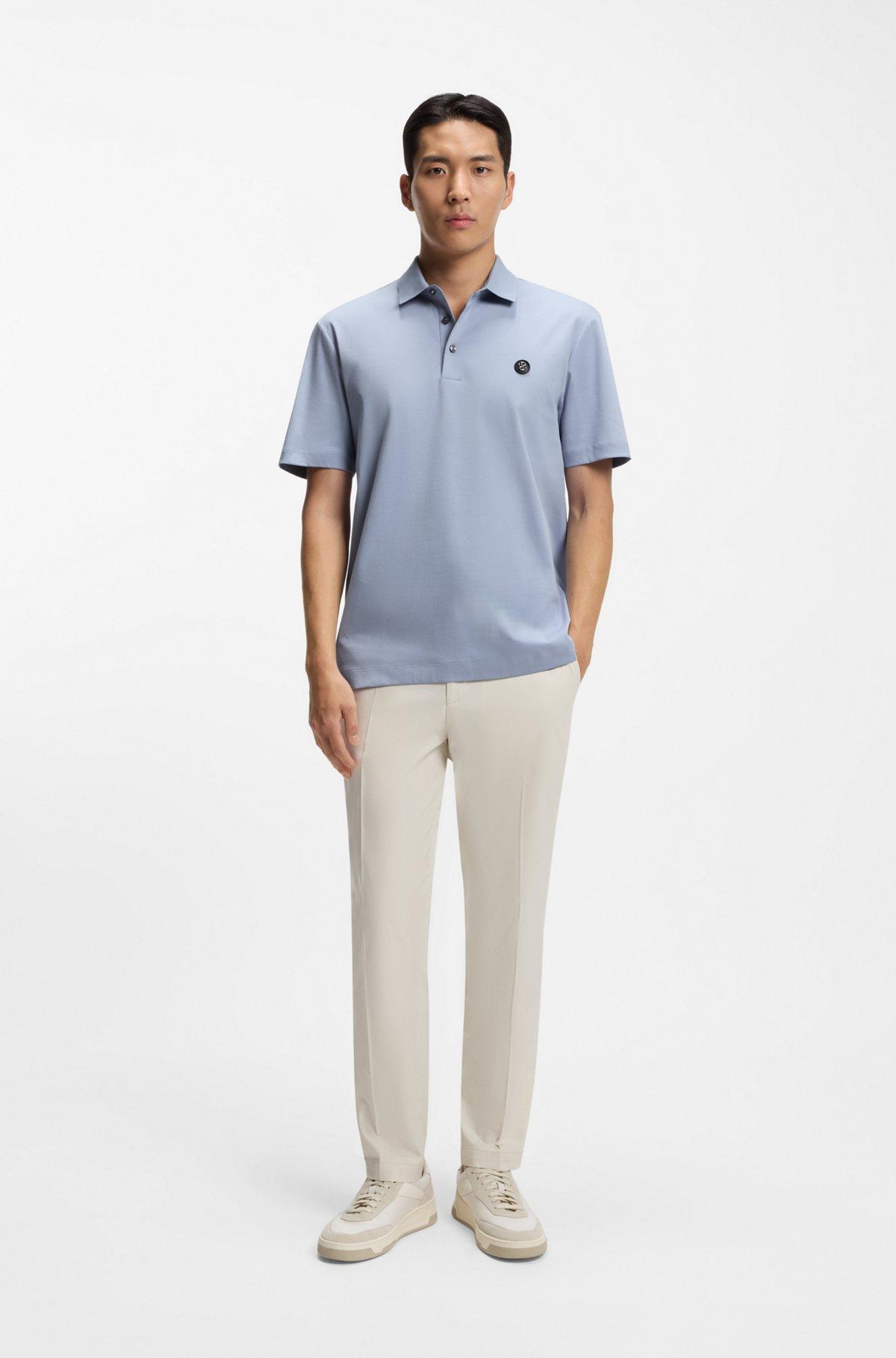 Monogram-jacquard polo shirt in cotton Product Image