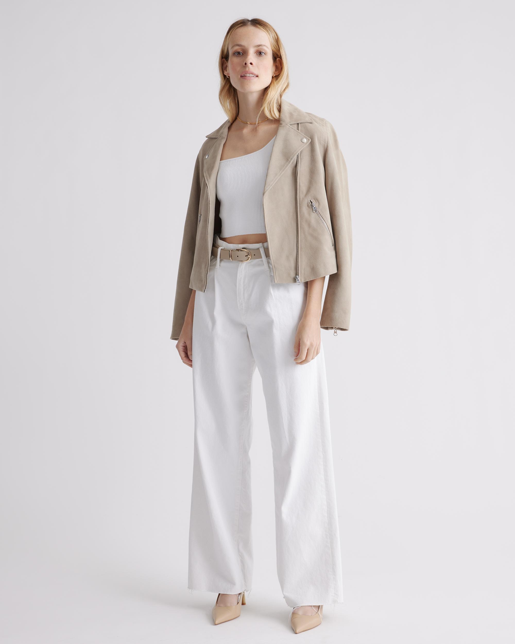 Quince | Women's Cropped One Shoulder Ribbed Knit Tank Top Recycled nylon/polyester/spandex Product Image