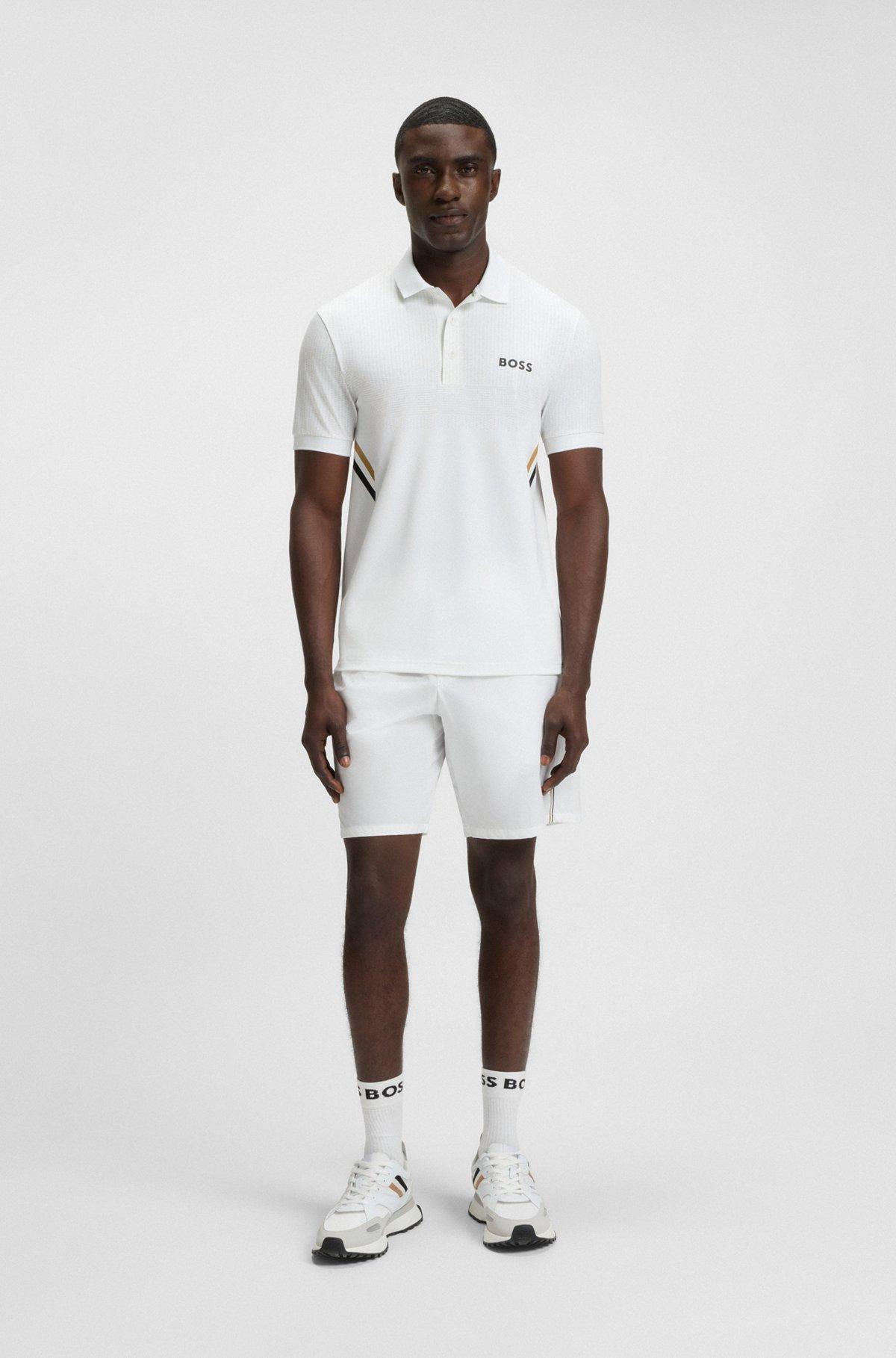 BOSS - Active slim-fit polo shirt with moisture management - White Product Image