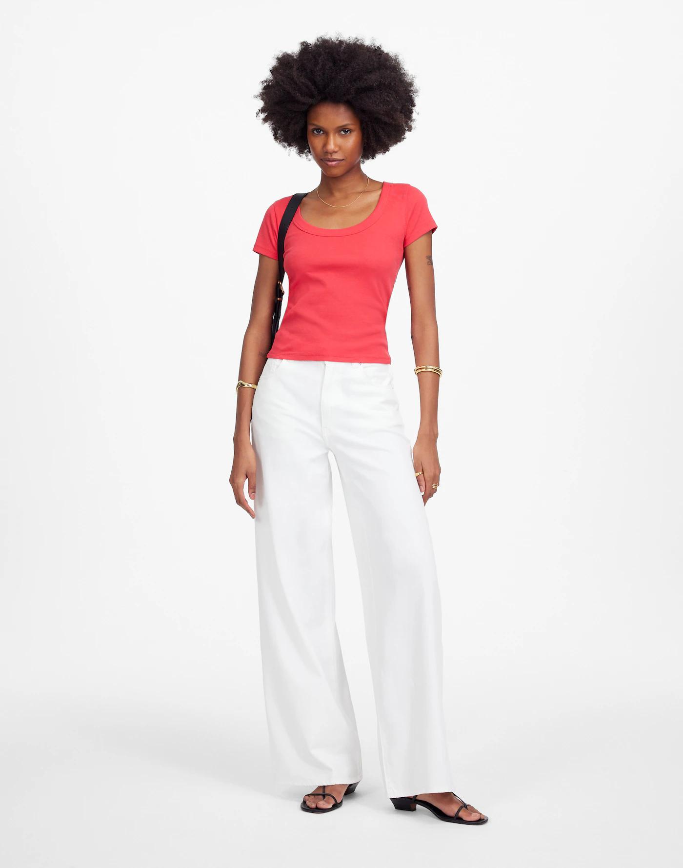 (Re)generative Cotton Ribbed Scoopneck Tee Product Image