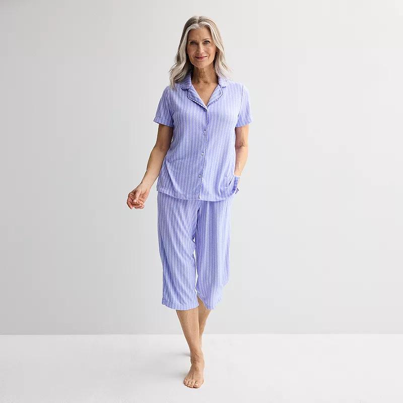 Women's Croft & Barrow® Wonderluxe Pajama Top & Pajama Pants Set, Size: XXL, Lalo Floral Product Image