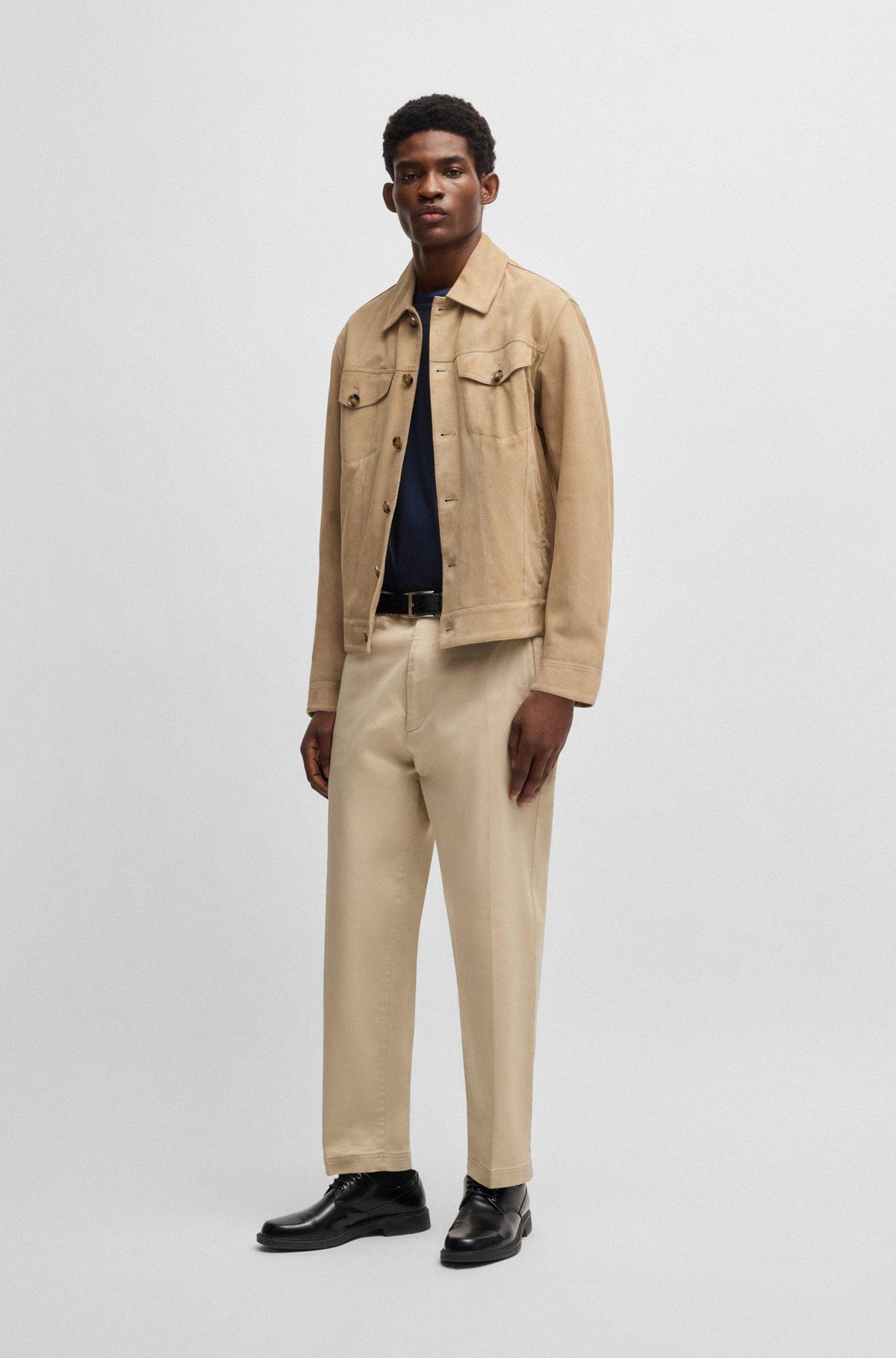 Mercerized-cotton slim-fit T-shirt with collar stripe Product Image