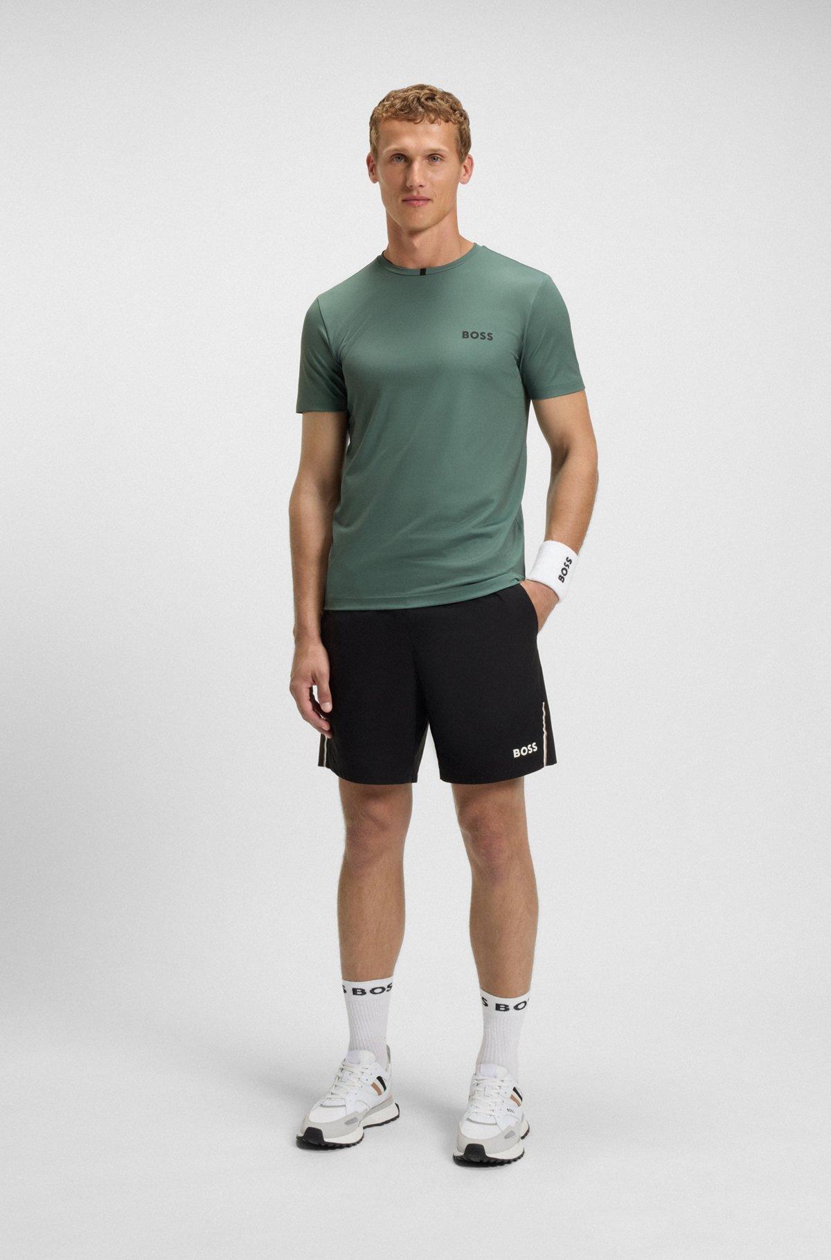 Slim-fit T-shirt in stretch piqué with odor control Product Image