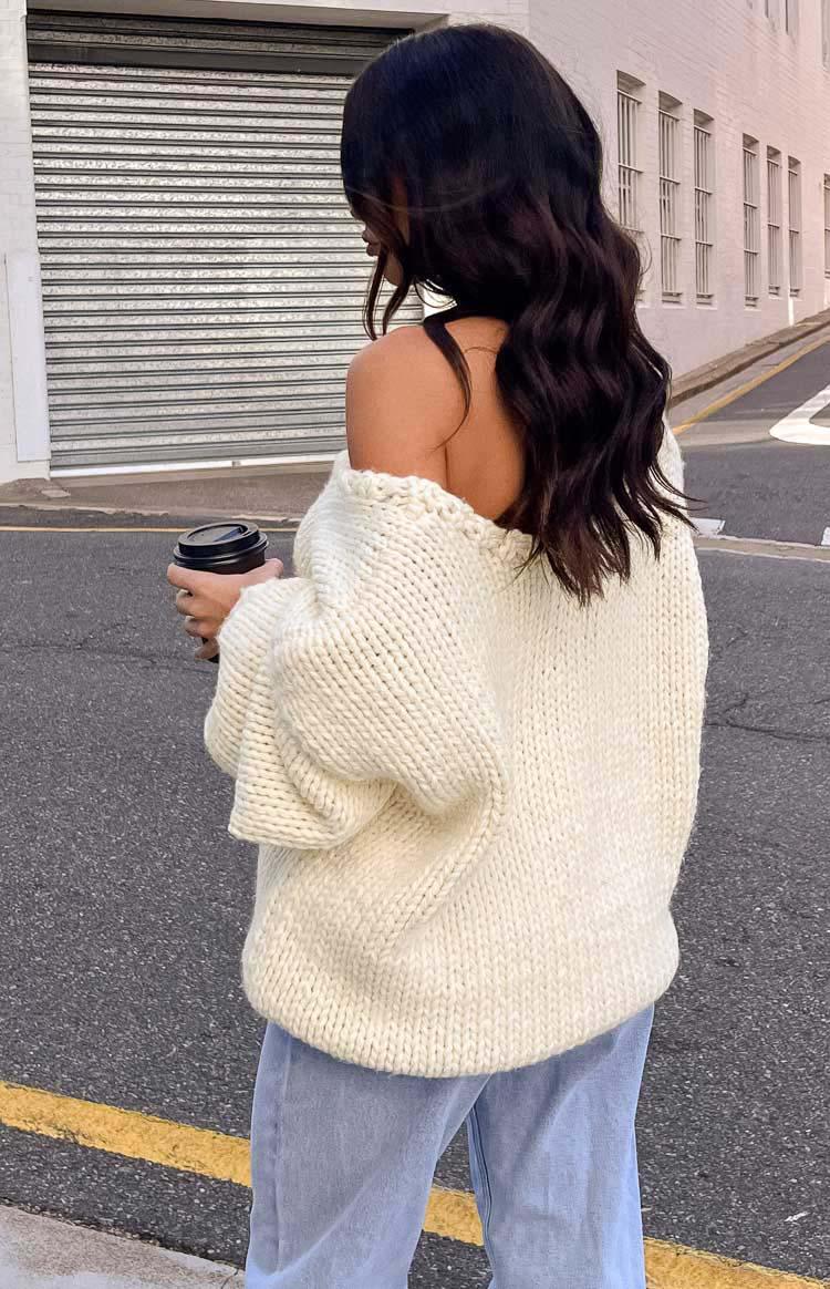 Delvey Cream Chunky Knit Sweater Product Image